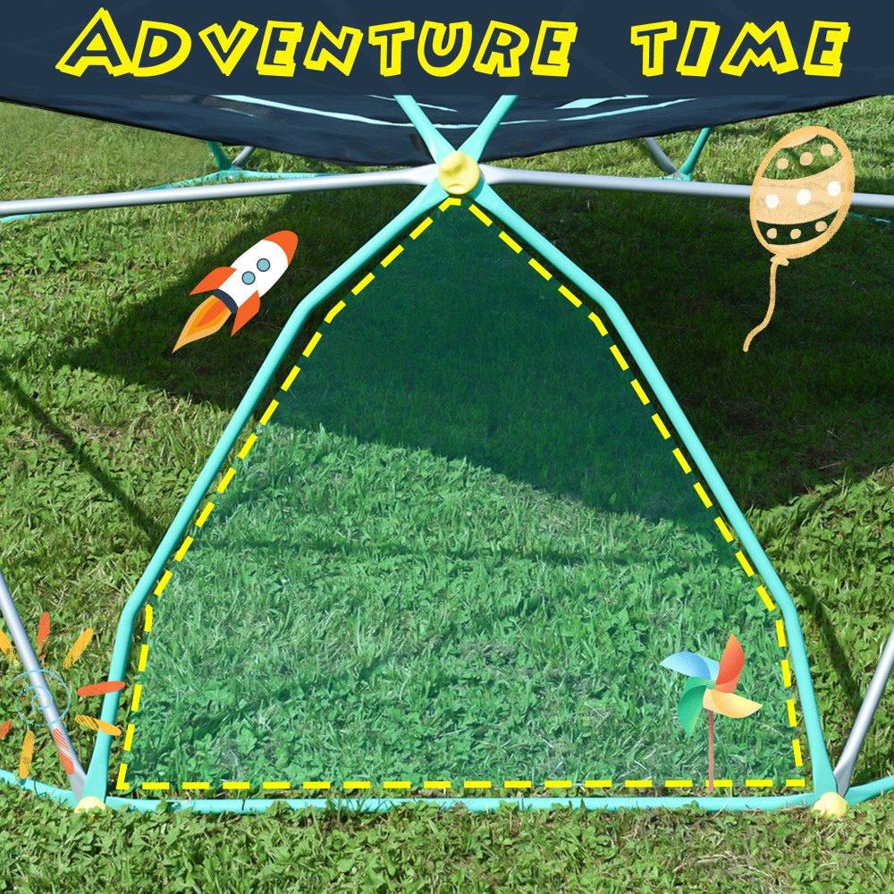 12ft Kids Climbing Dome – Geometric Play Center, Rust & UV Resistant Steel