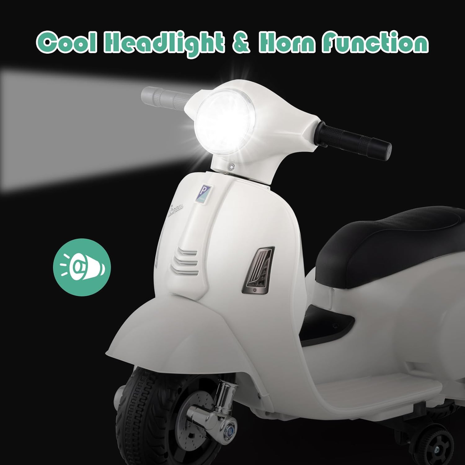 Licensed Vespa Kids Motorcycle by , 6V Battery Powered Motorbike for Toddlers wi