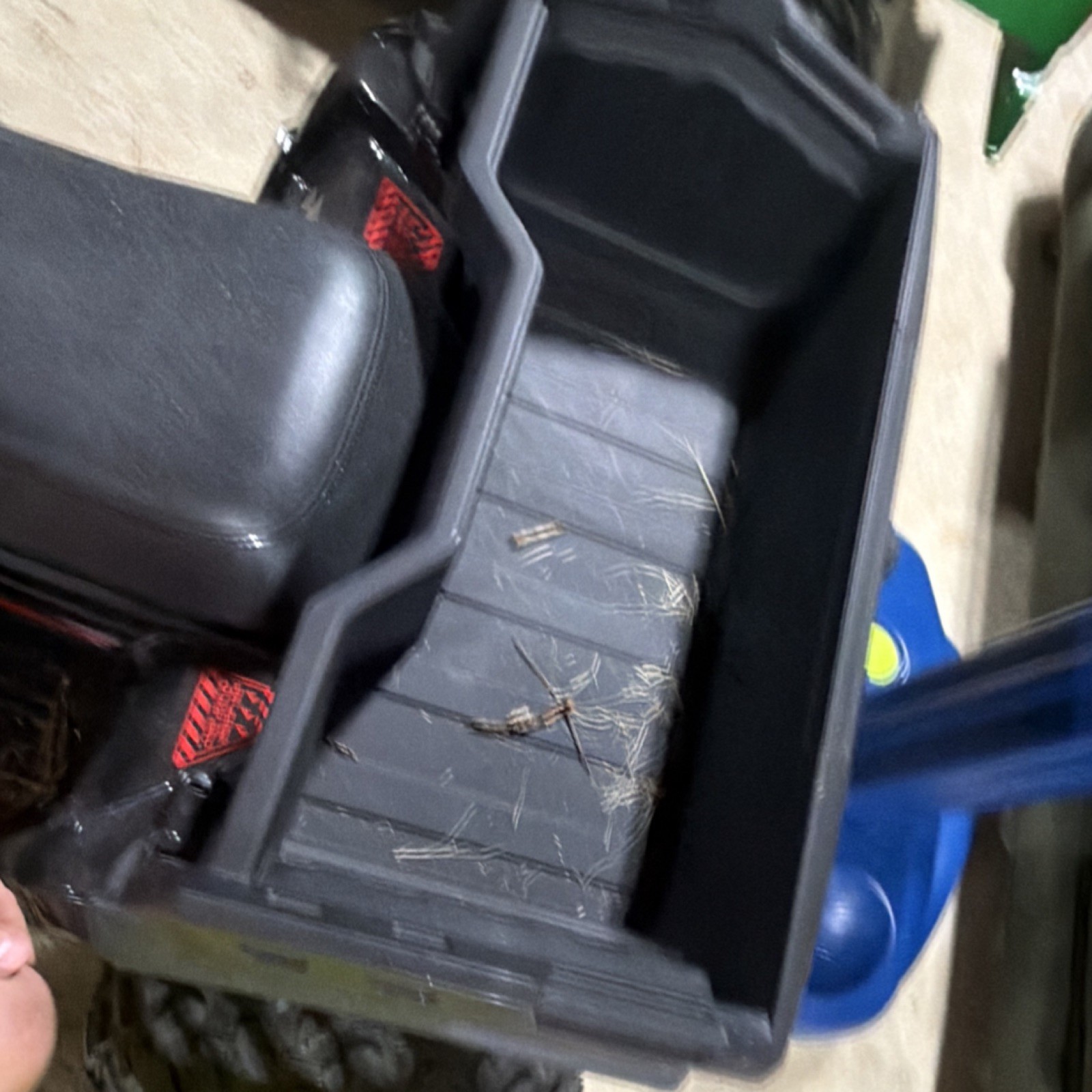 Torex Battery Operated Ride-On Toy ATV Black Red with Rear Storage Compartment