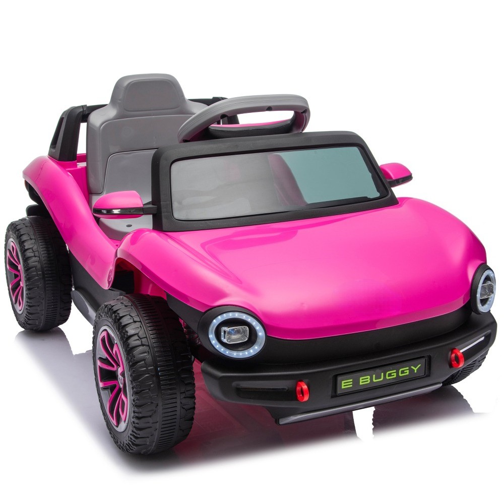 12V Kids Ride On Electric Car W/2.4G PC,Cute&Curvy Body,2WD,4-Wheel Suspension