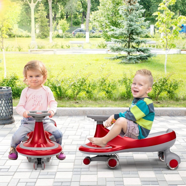 Red Toddler Wiggle Car Ride-on Toys Children Driving Gift Car W/ Flashing Wheels