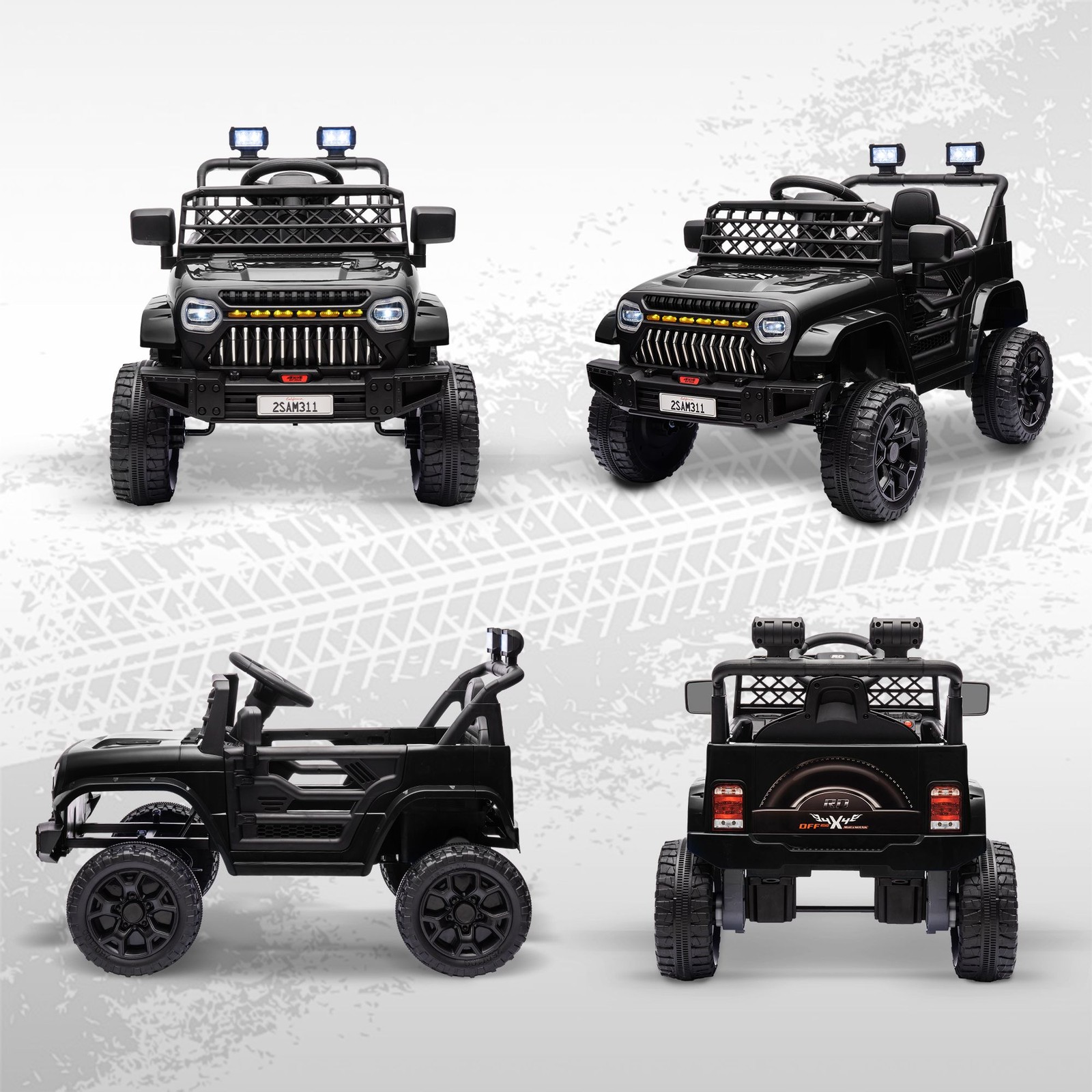 Kids Ride On Truck 12V with Dual Motors Run Time 60min Black