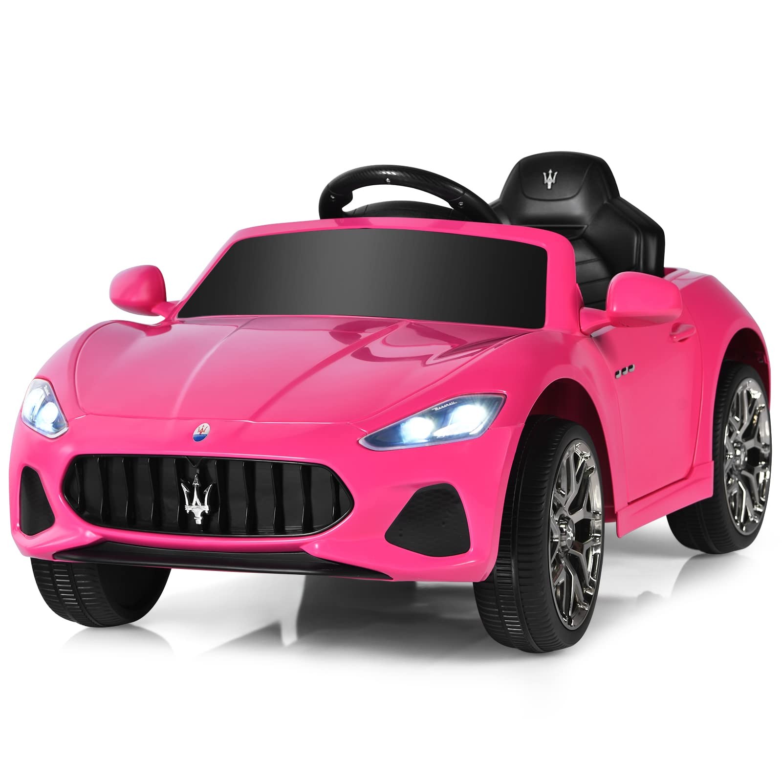Pink Ride On Car, Licensed Maserati 12V Battery Powered Electric Car for Kids wi