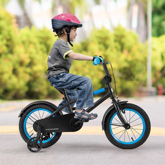 Kids Bike with Adjustable Handlebar and Saddle Black-14 inches – Color: Black –