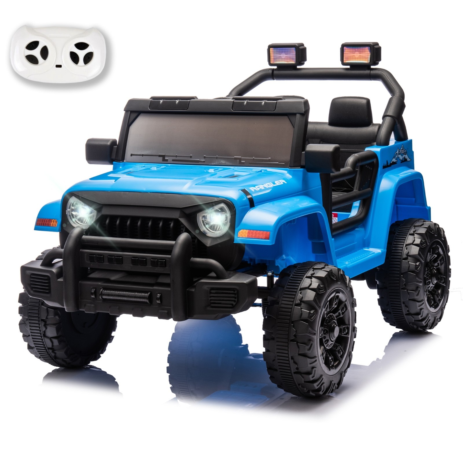 12V Ride On Toys UTV Electric Car for Kids w/Remote, LED,Battery Powered,Blue