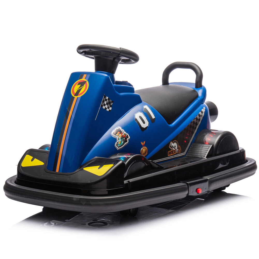 12V Kid Ride On Motor Bumper Car Rotate 360° In Place 1.55MPH Kid Toy Aged 3-5