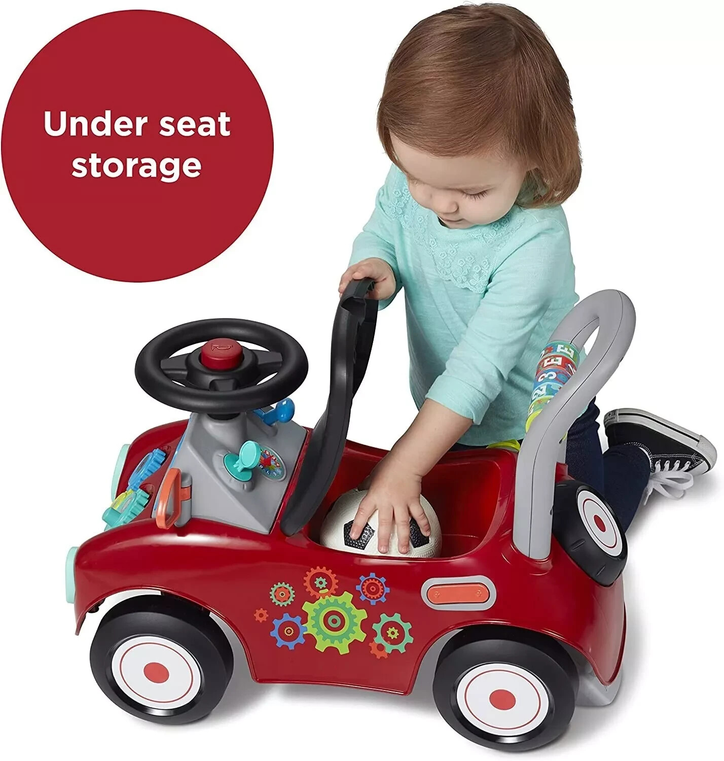 Kids Push Cart Boy Girl with Horn Music Storage