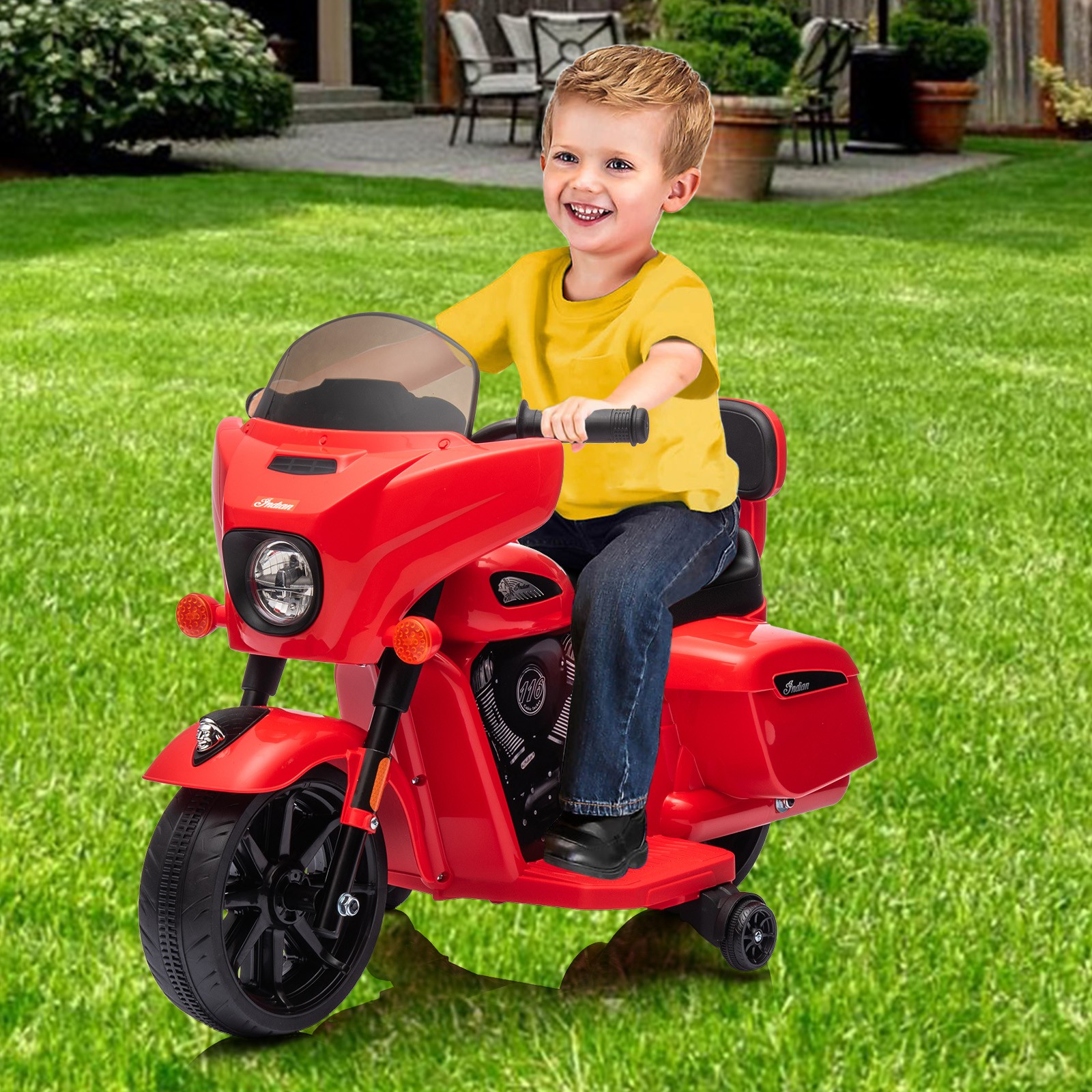 6V Kids Motorcycle,Electric Motorbike w/ Training Wheels,Toddler Motorcycle Gift