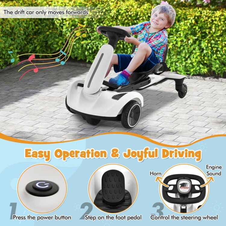 6V Battery Kids Ride on Electric Drift Car w/360° Spin and 2 Adjustable Heights