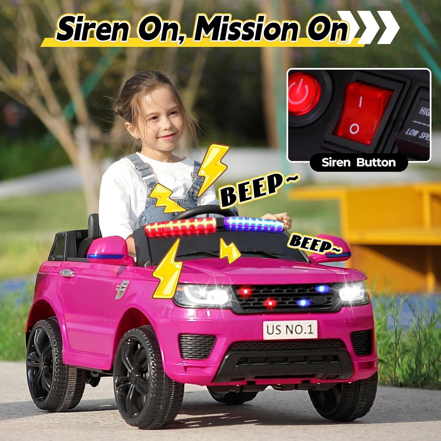 12V Kids Ride on Car with Remote Control Toddler Battery Powered Toy Electric Ca