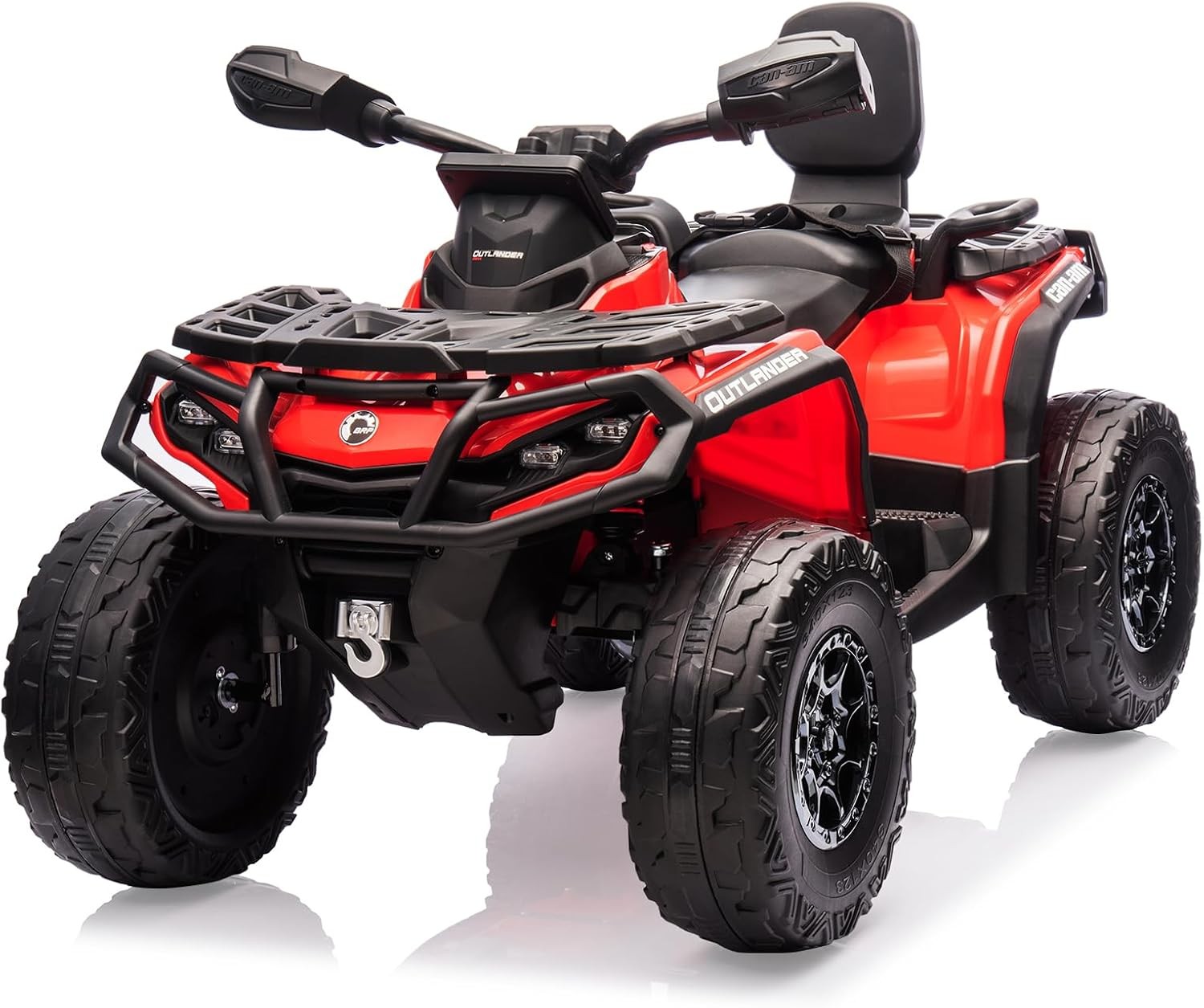 12V Kids 4WD Electric ATV Ride-On,4×200W Motors,2-Seater w/ LED Lights&Music USB