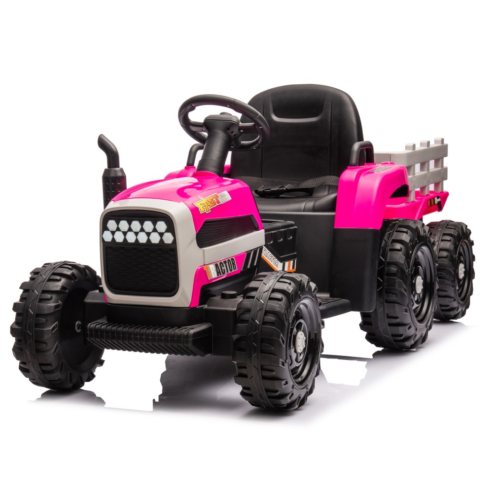 24V Battery Electric Ride on Tractor w/ Trailer 200w*2motor 1.86-4.97MPH/Remote