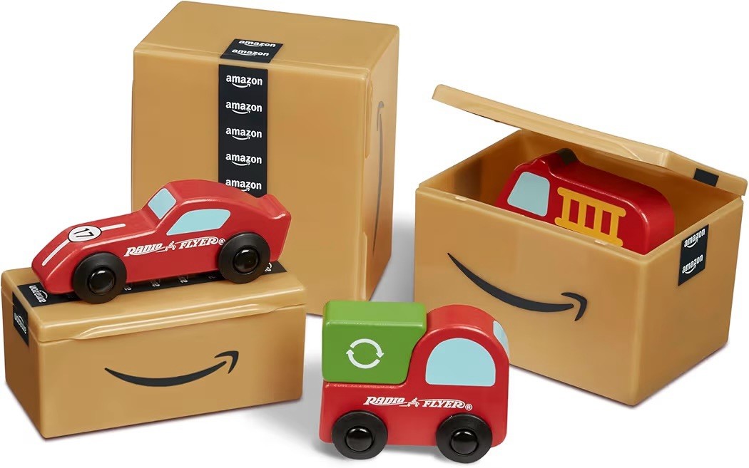 Amazon Delivery Van Ride on Toy for Kids, Blue Toddler Ride on Toy for Ages 2+