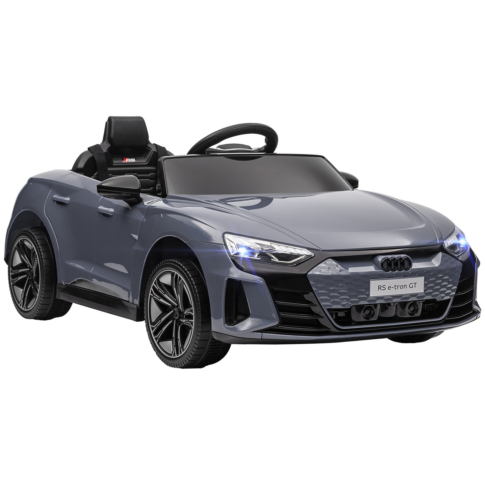 Licensed Audi 12V Electric Ride on Car with Remote Control, Horn Honking, Gray