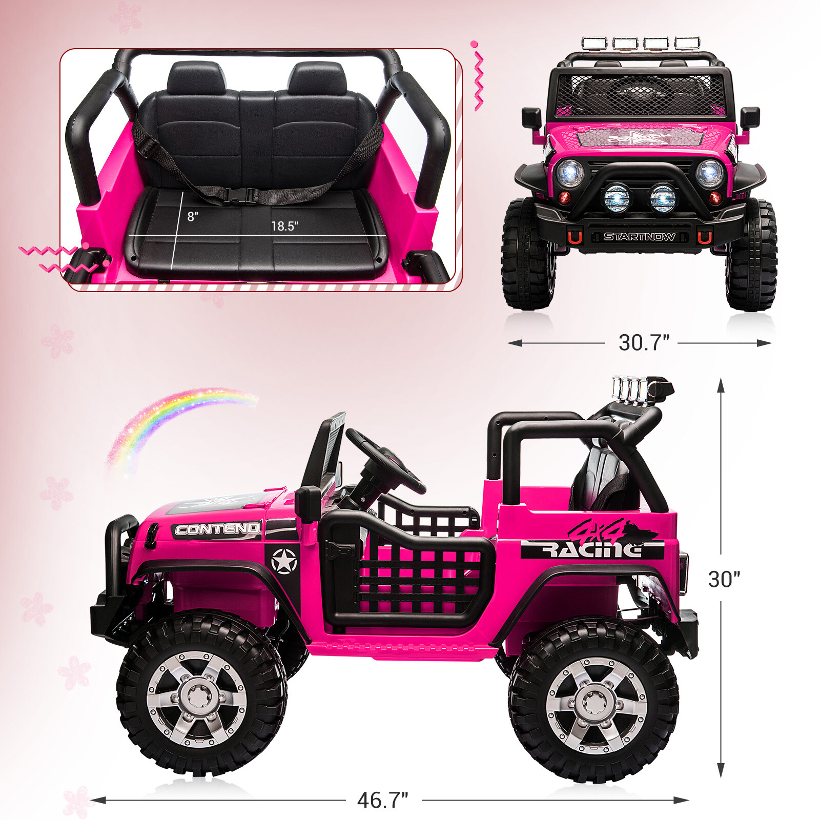 12V Kids Ride On Truck 2 Seater Electric Vehicle Car Jeep Toy W/ Remote Control