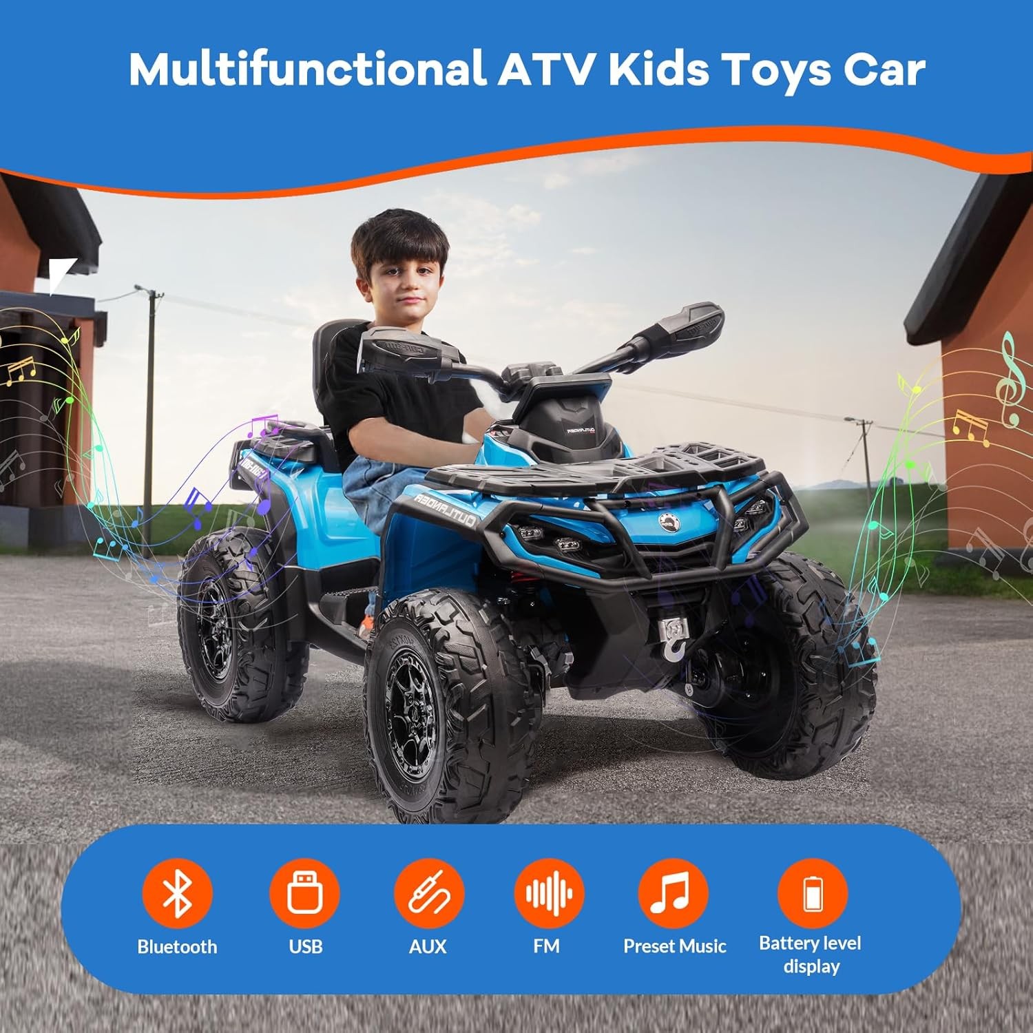 12V Kids ATV Ride on Car Electric Toys Off-Road Vehicles 4 Wheeler Quad for Kids