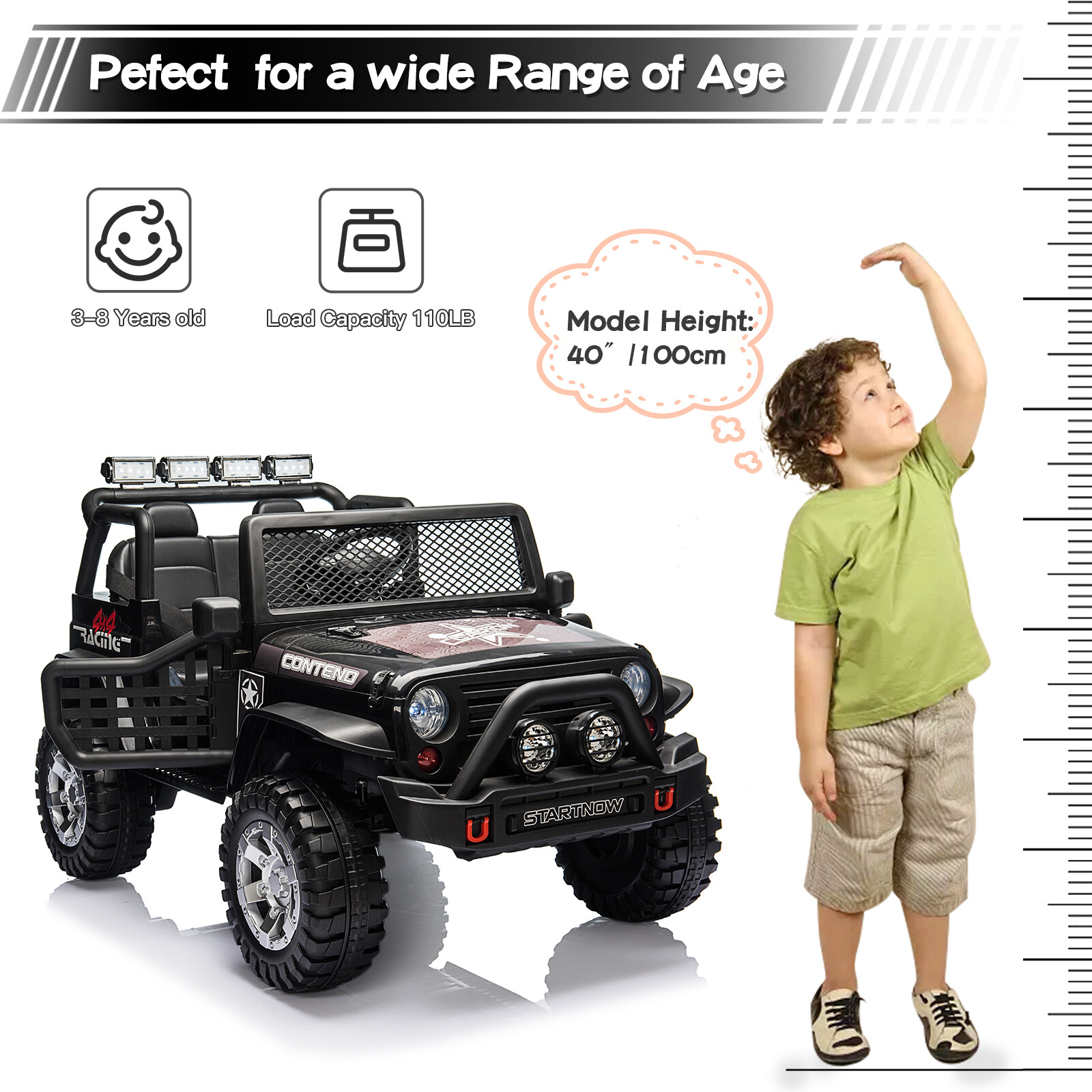 12V Kids Ride On 2 Seater Jeep Car Electric Vehicle Truck Toy w/ Remote Control
