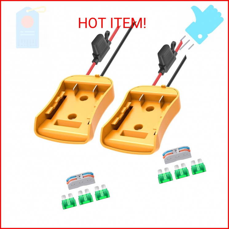 2 Packs Power Wheel Adapter for Dewalt 20V Battery Adapter Power Wheel Battery C