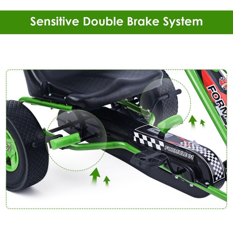 4 Wheels Kids Ride On Pedal Powered Bike Go Kart Racer Car Outdoor Play Toy Gift