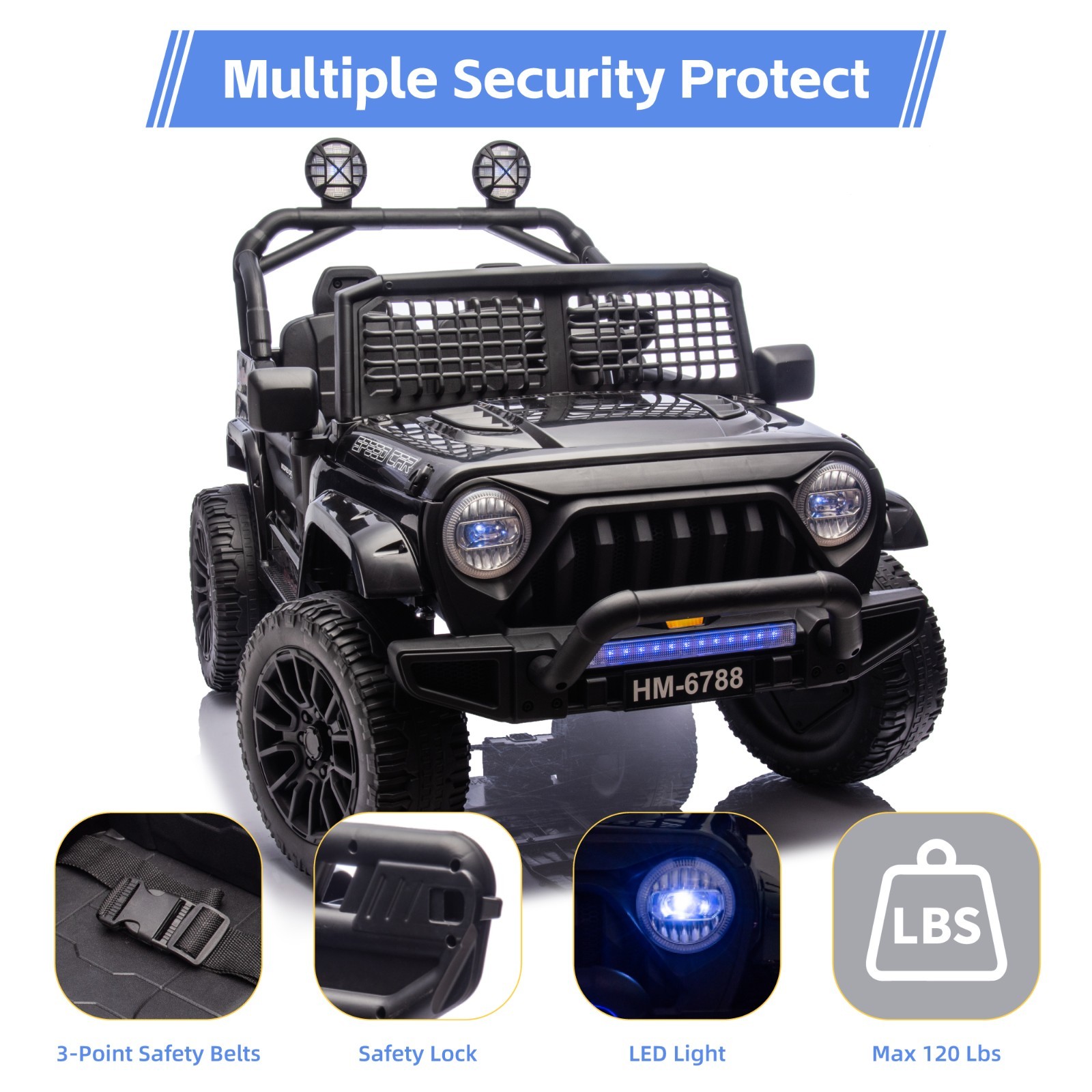 24V Kids 2 Seater Truck 2-Speed 6mph Ride on Toy w/Remote Age for 3-8 Xmas Gifts