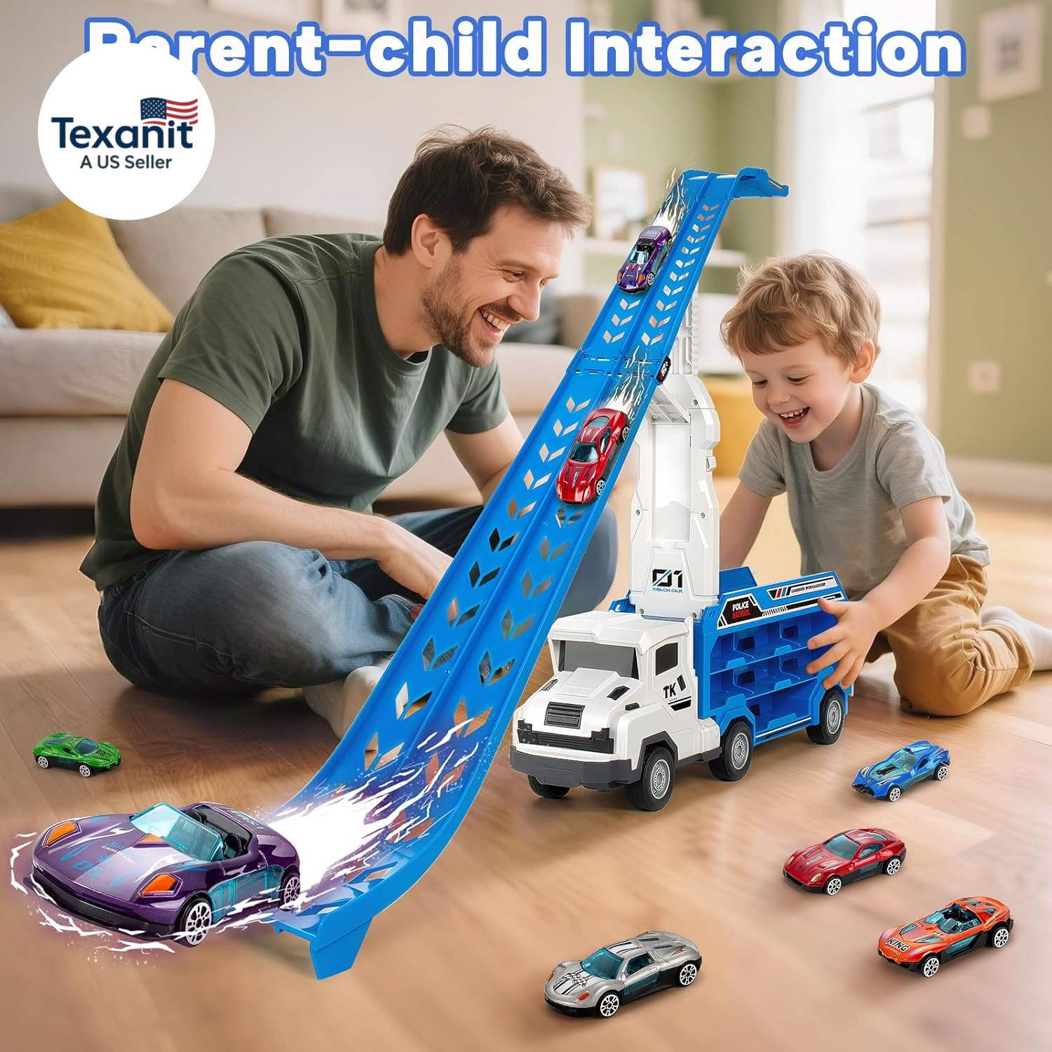 Truck Car Toys for 3, 4, 5, 6 Years Old Boys Girls, 25 in Race Track Truck Toys,