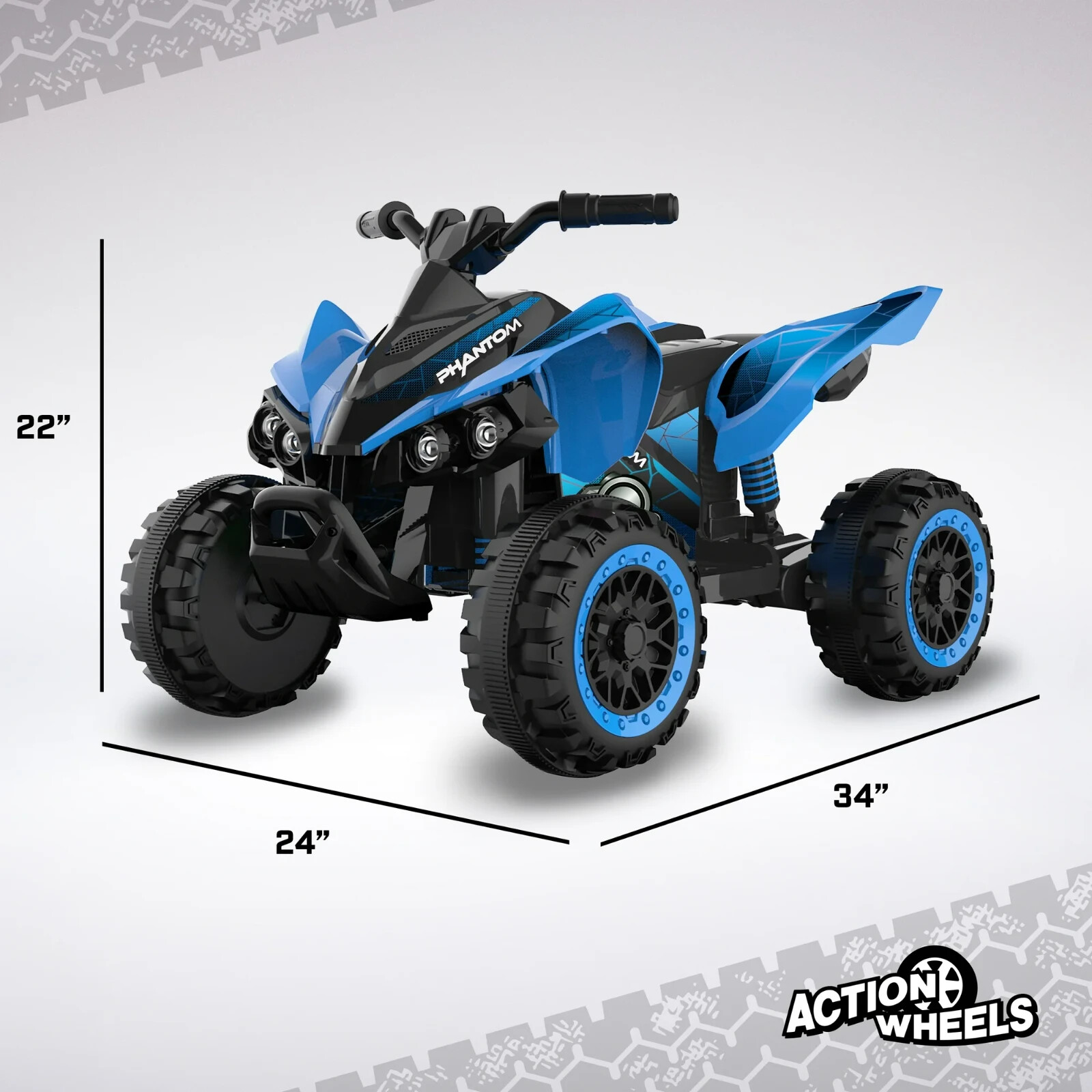12 Volt Blue Phantom ATV – Action Wheels – Battery Powered for Boys and Girls