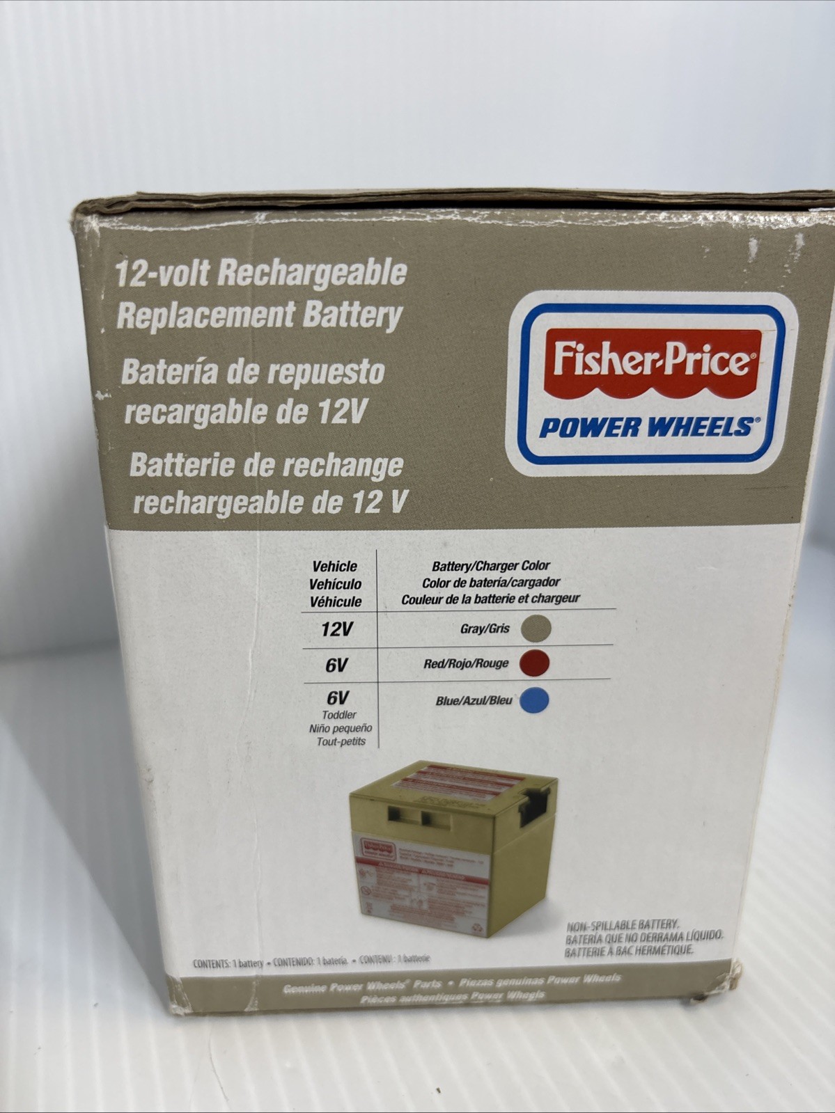 Power Wheels 12-Volt Gray Battery | Replaces 00801-0638 | OEM | Genuine