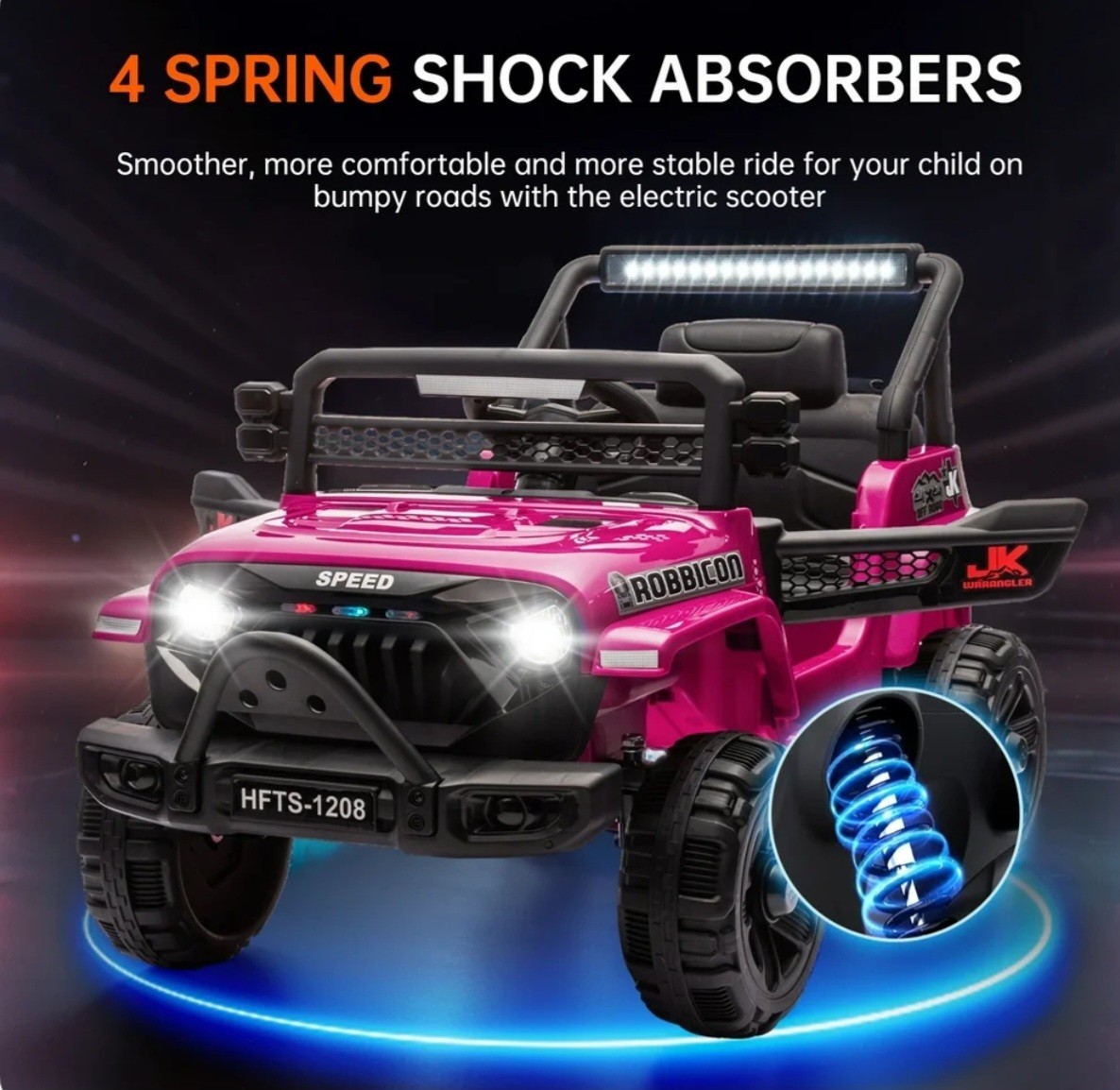 12V Kids Ride On Truck Car w/ Remote Control LED Lights USB Music Safety Belt