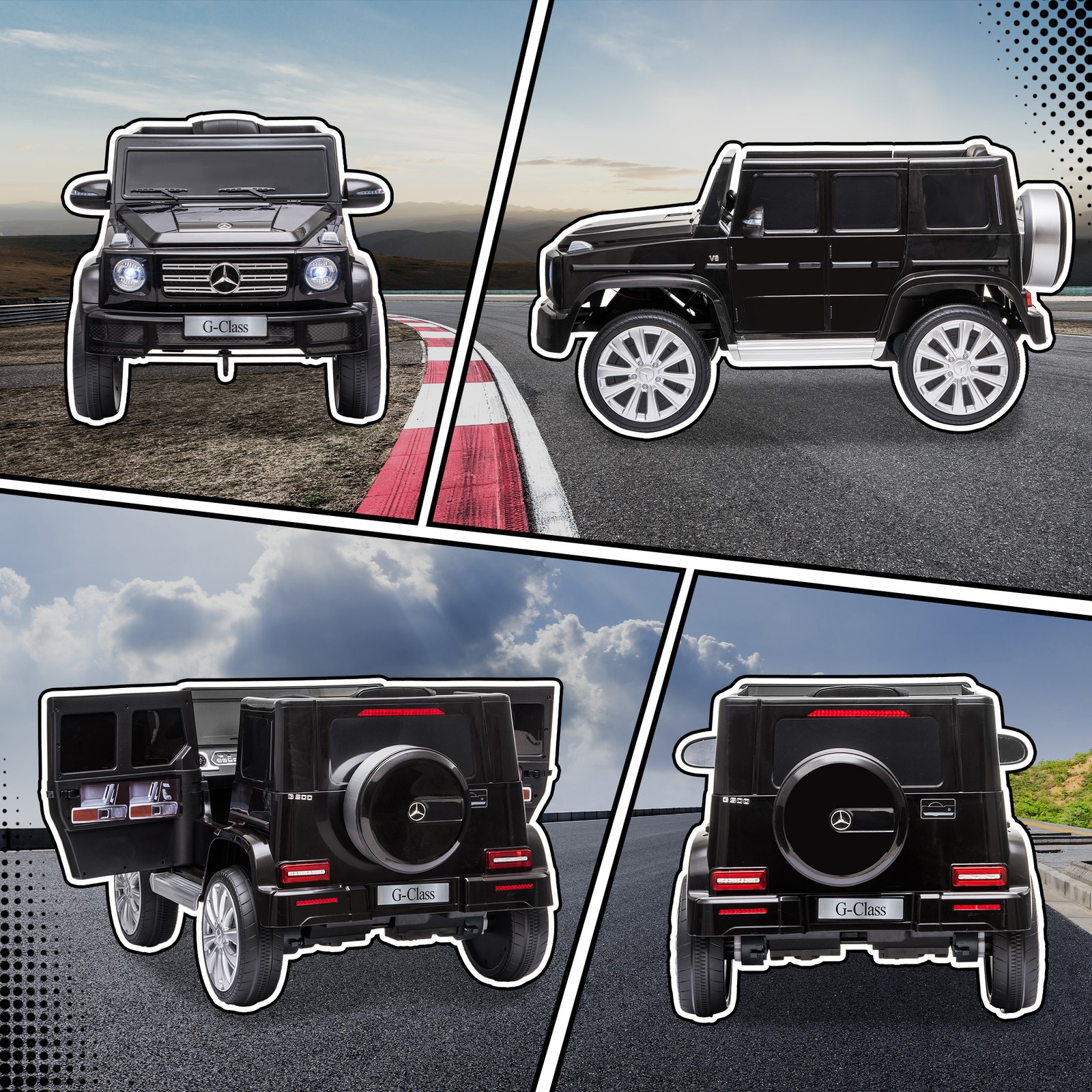 Mercedes Benz G500 Outdoor Electric Kids Car w/ Bright Headlights & Suspension