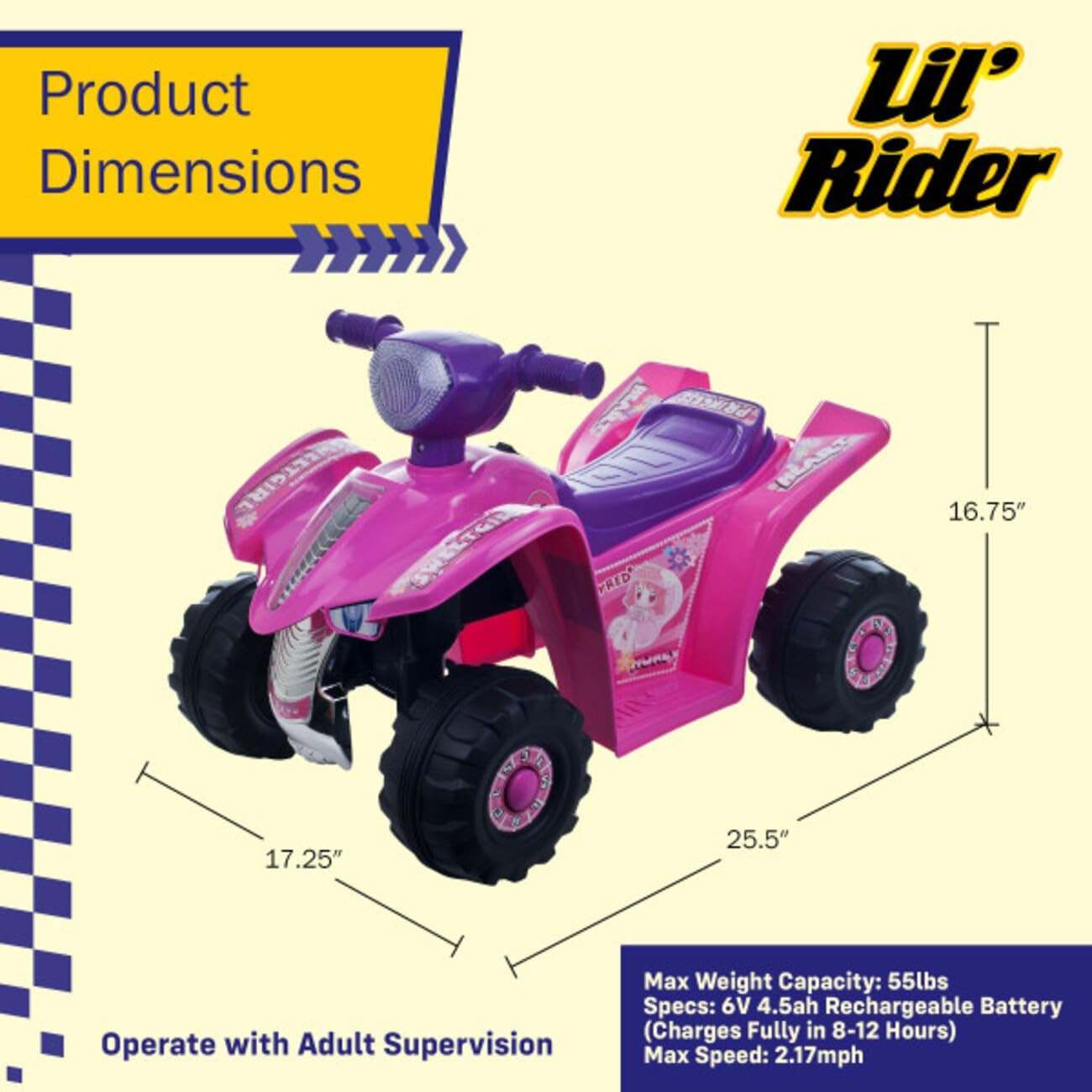 4 Wheeler for Kids – 6V Battery-Powered All-Terrain Ride on Car for Kids Ages 3-