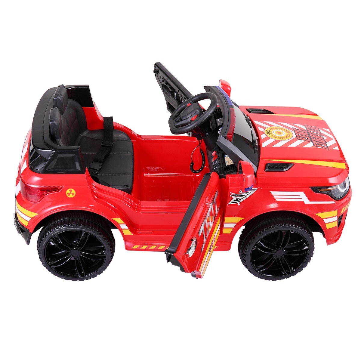 TOBBI 12V Fire Truck Ride on Battery Powered Electric Kids Car w/Remote Control