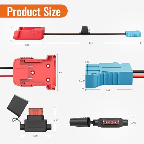 Battery Adapter 18V for Power Wheels Adapter with Wire Harness MWK-BWHC-W2-1PC