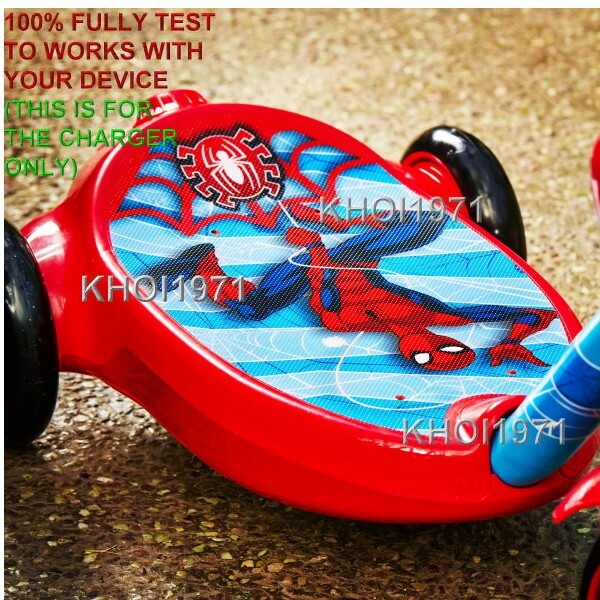 WALL charger AC adapter 8FT 18048 HUFFY Marvel Spider Man BUBBLE scooter ride on