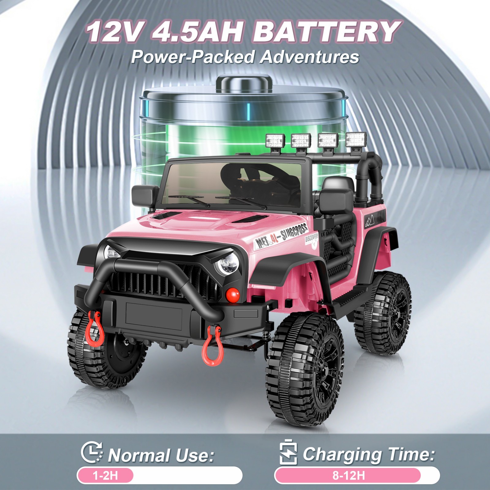 12V/24V Kids Car Power Wheels Ride-on Truck with Parental Remote Control and LED