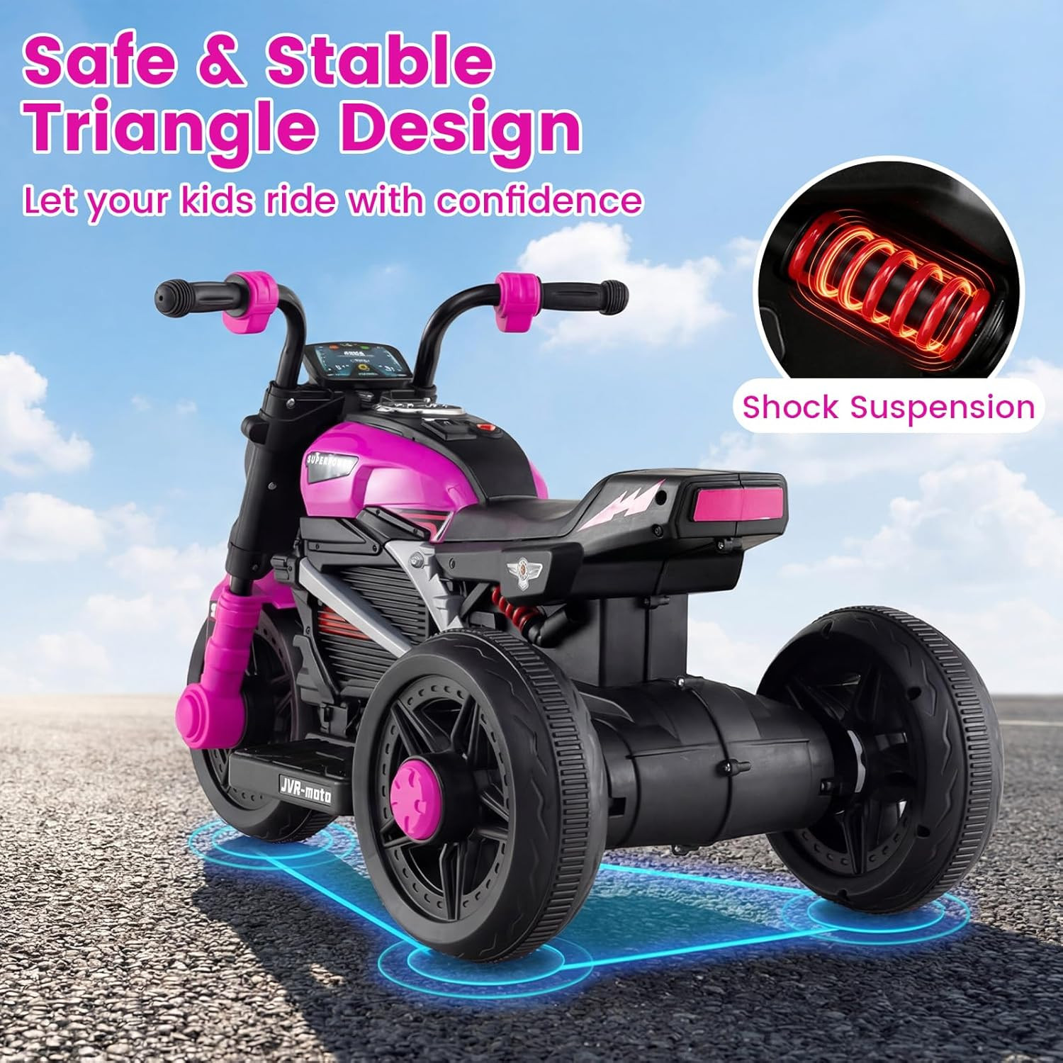 6V Kids Motorcycle with Forward & Reverse Switch, Headlight, Horn, Music, Story,