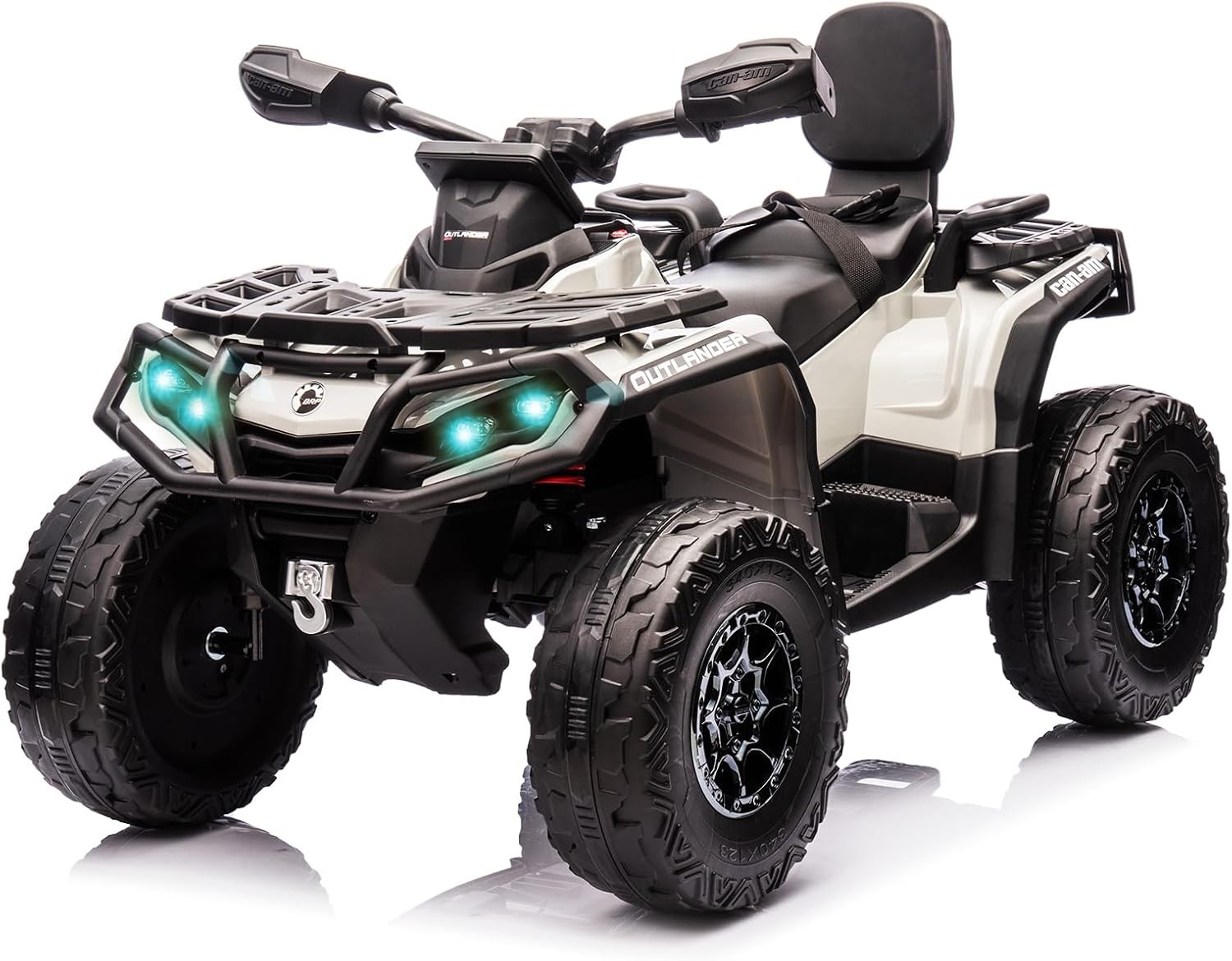 Multicolor 12V Kids ATV 2-Seater W/ Remote, 2-4 MPH LED Lights & Bluetooth Music
