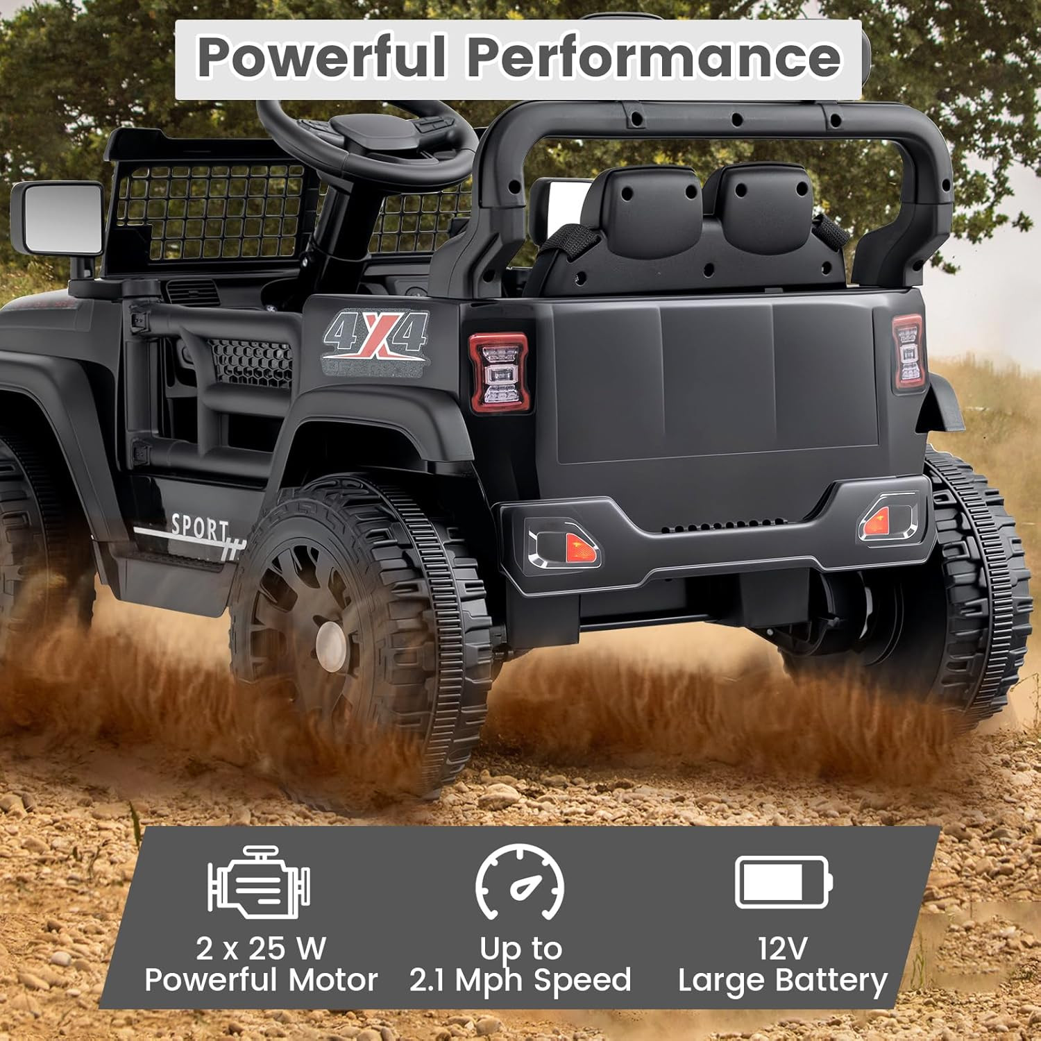 12V Ride on Truck, Battery Powered Electric Vehicle for Kids with Remote Control