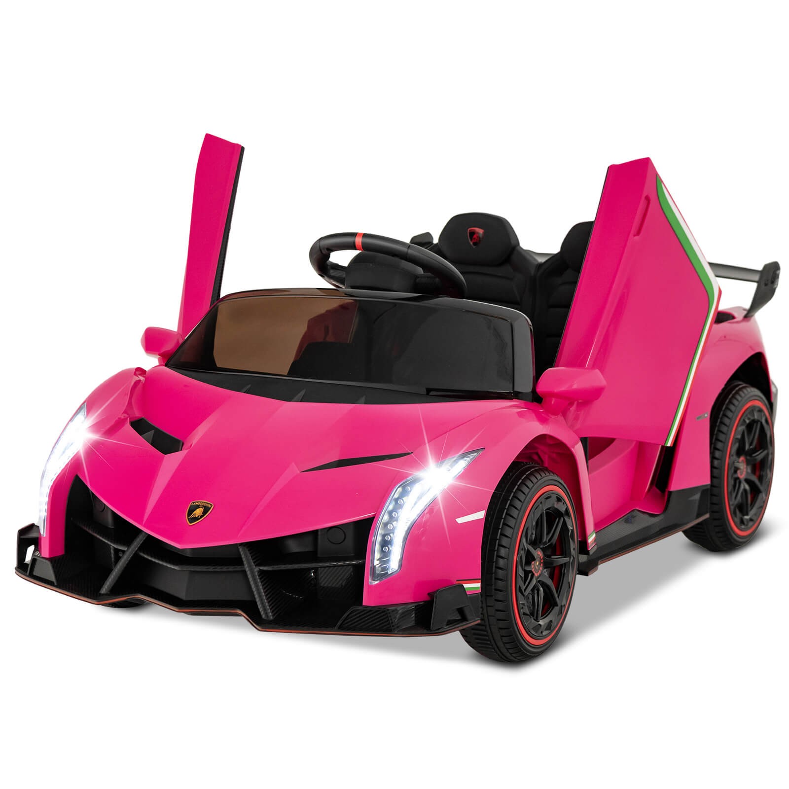 12V Lamborghini 4WD Kids Ride-on Sports Car Battery Powered w/ Power Adapter