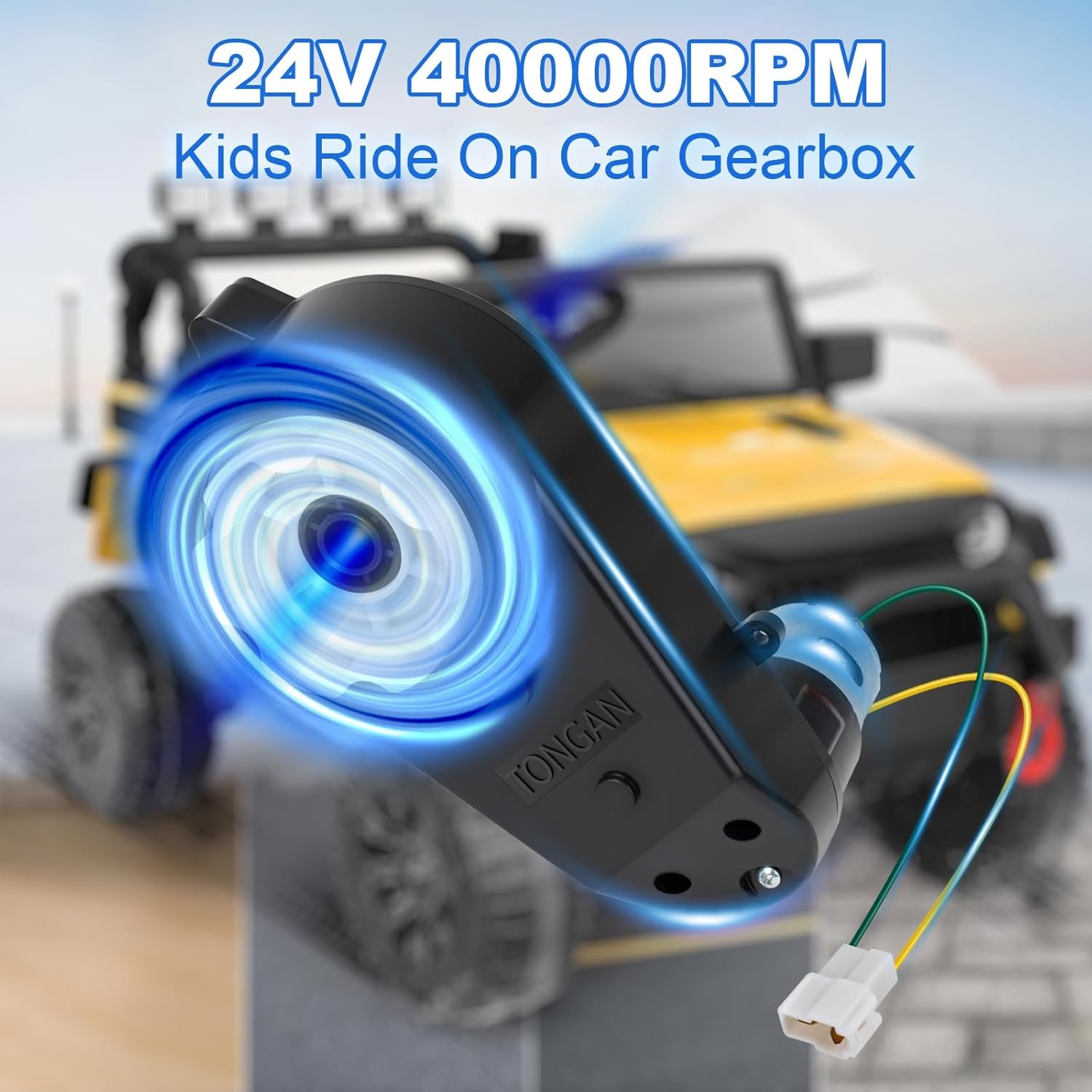 2Pcs 24V 40000RPM Kids Ride On Car Gearbox Motor Power Wheels Upgrade Motorcycle
