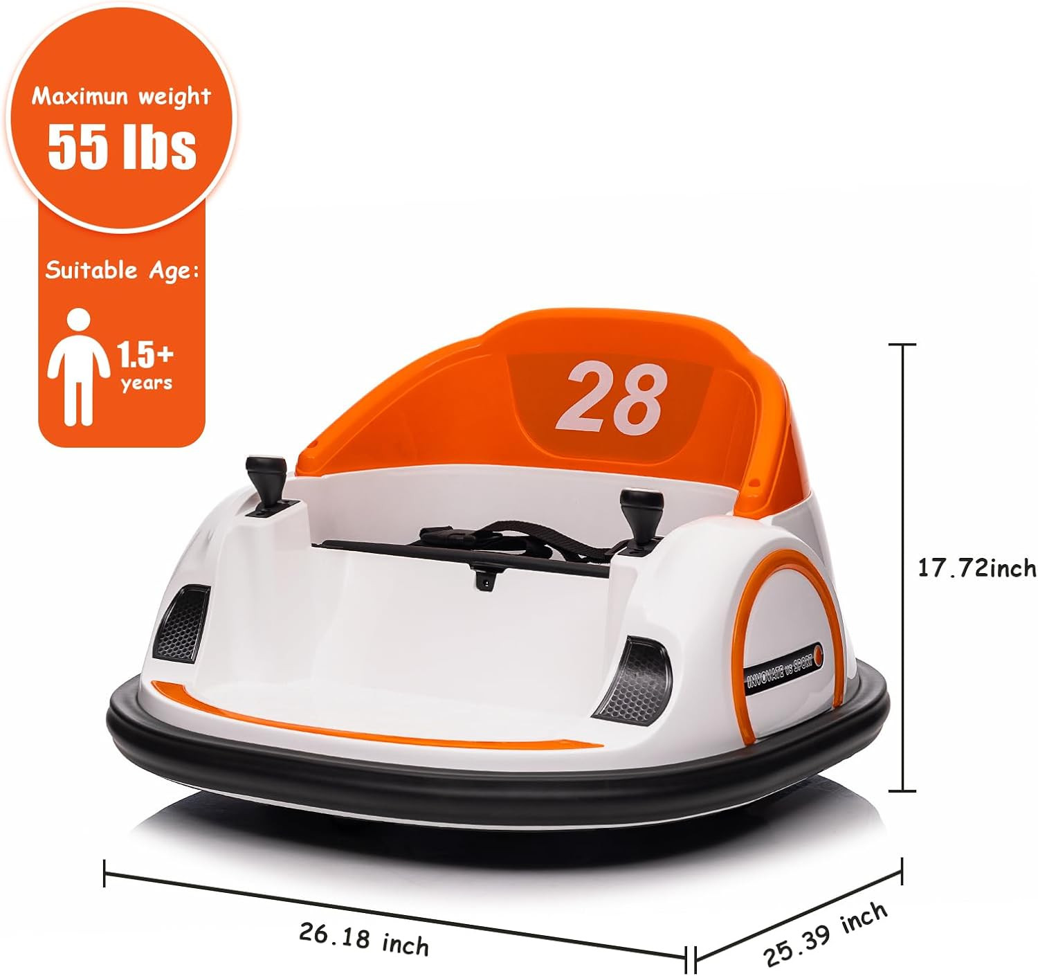 12V Kids Ride on Bumper Car Electric Vehicle for Toddlers Ride on Toy Bumping Ca