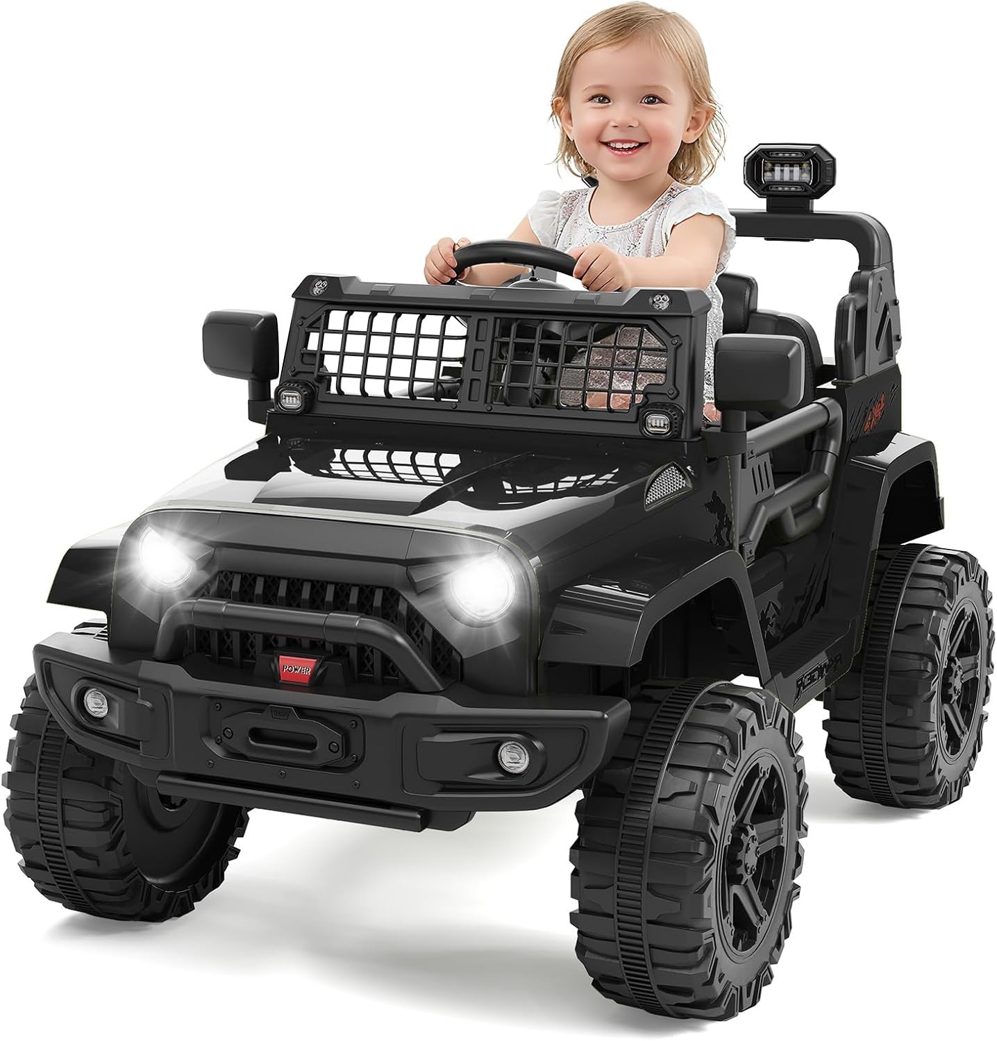 Kids Ride on Car 12V Electric Truck w Lights Parent Remote Off-Road Toy Car Gift