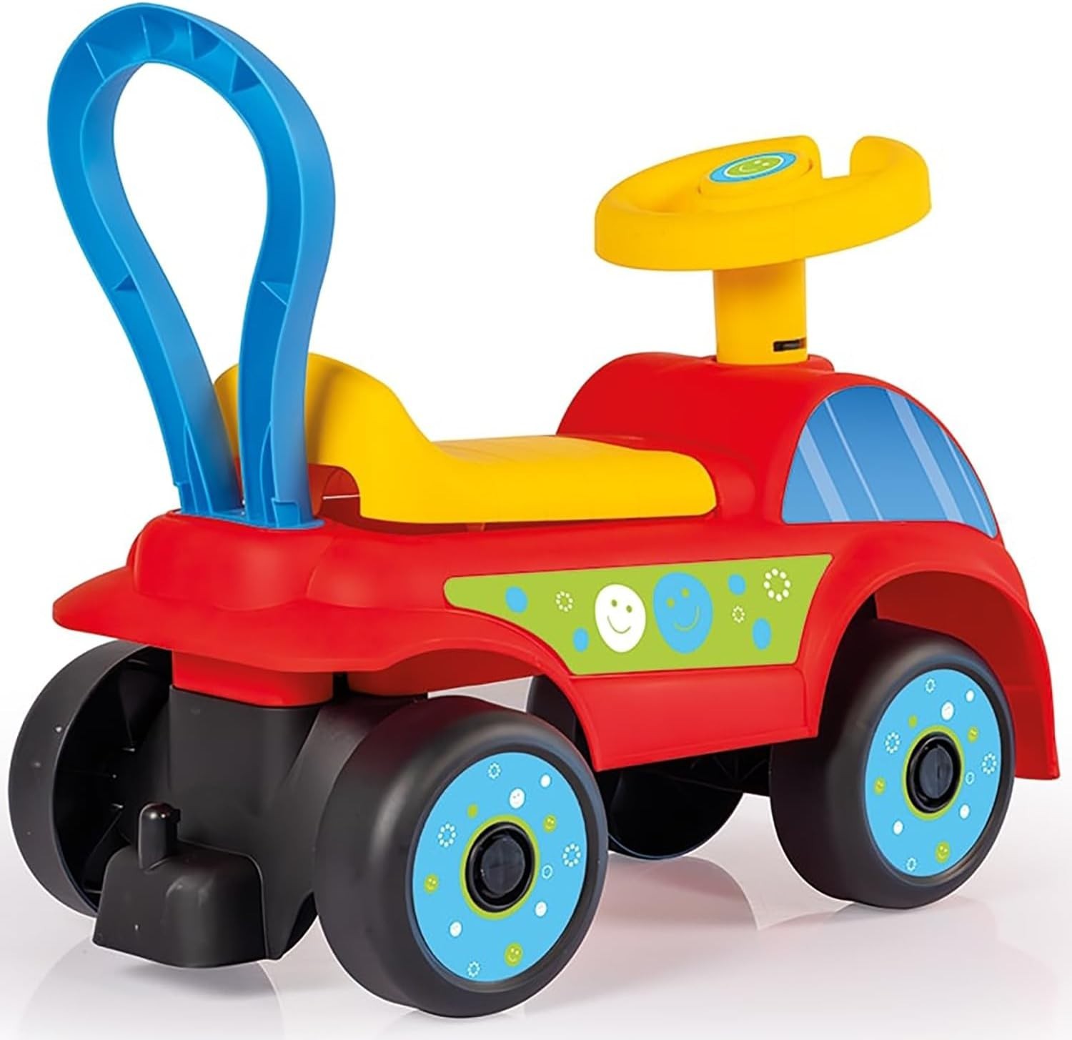 Compact Red & Blue Push-Pull Foot-to-Floor Car – Perfect for Indoor-Outdoor Play