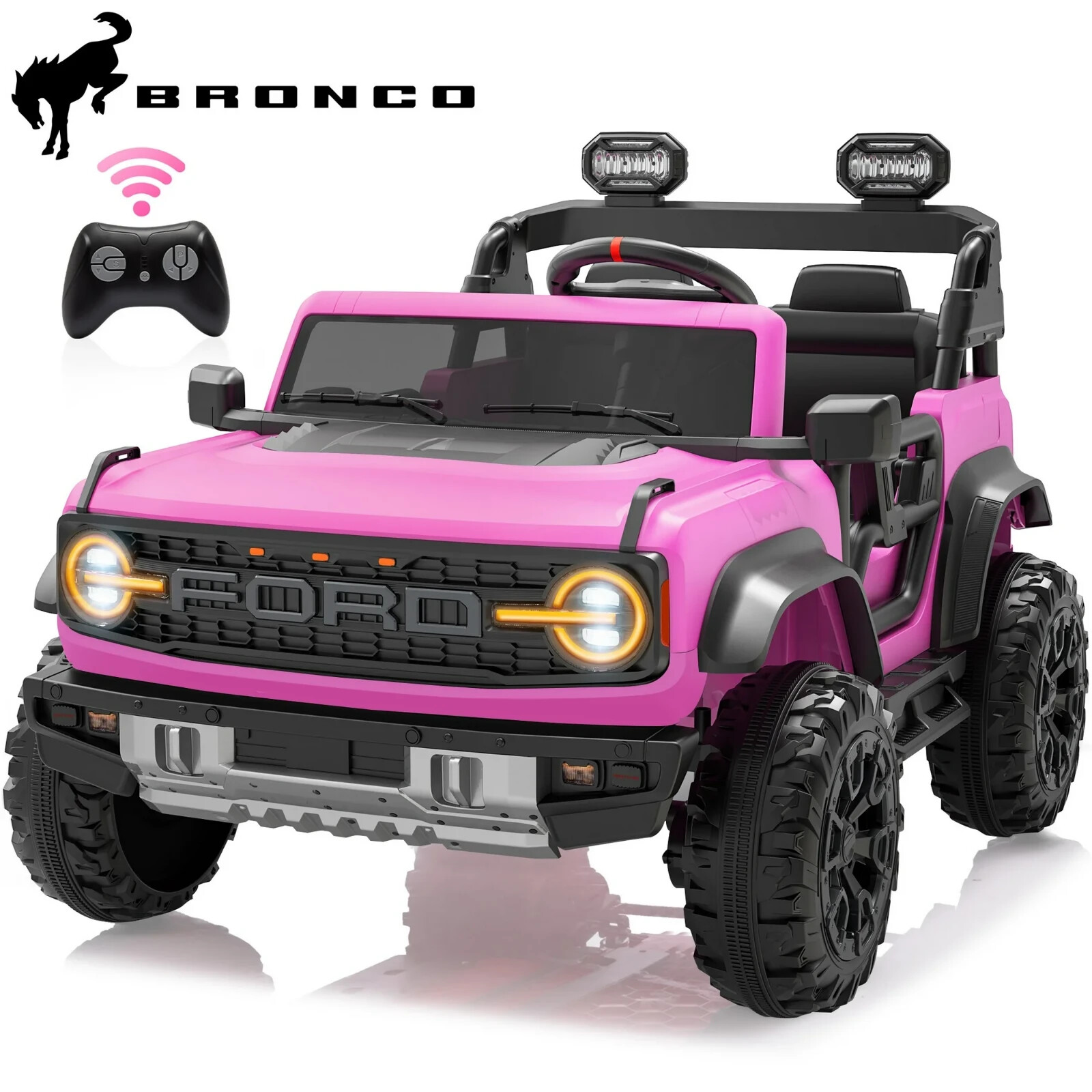 24V Ride on Toys for Big Kids, Licensed Ford Bronco Raptor 2 Seater Ride on Cars
