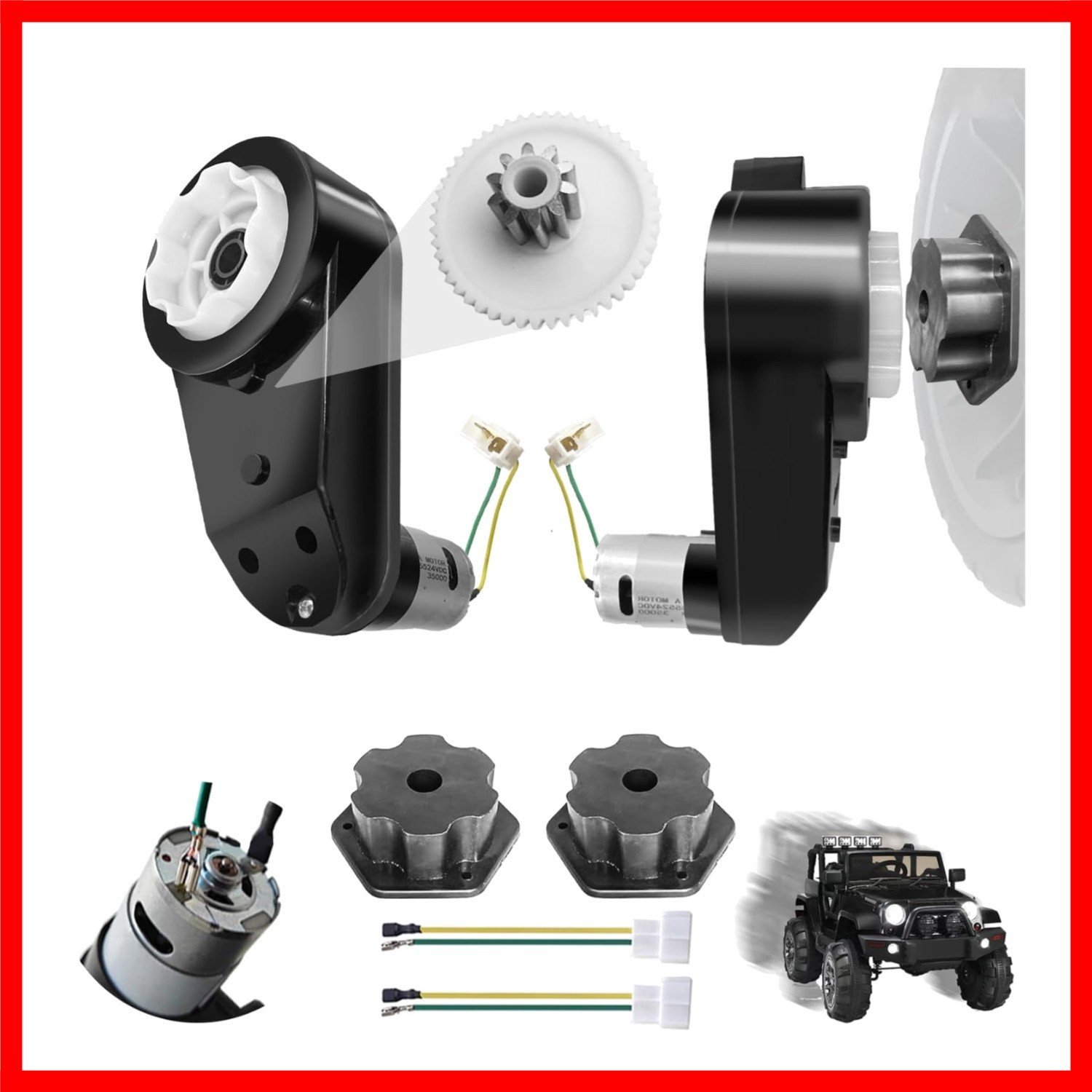 High-Speed 24V RS555 Gearbox for Power Wheels Upgrade