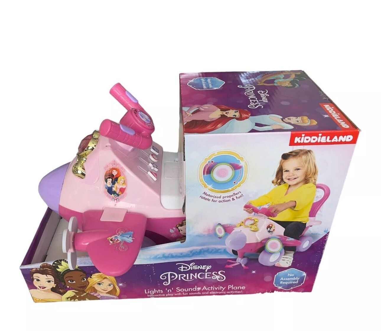 Kiddieland Disney Lights and Sounds Activity Ride-On Princess Plane