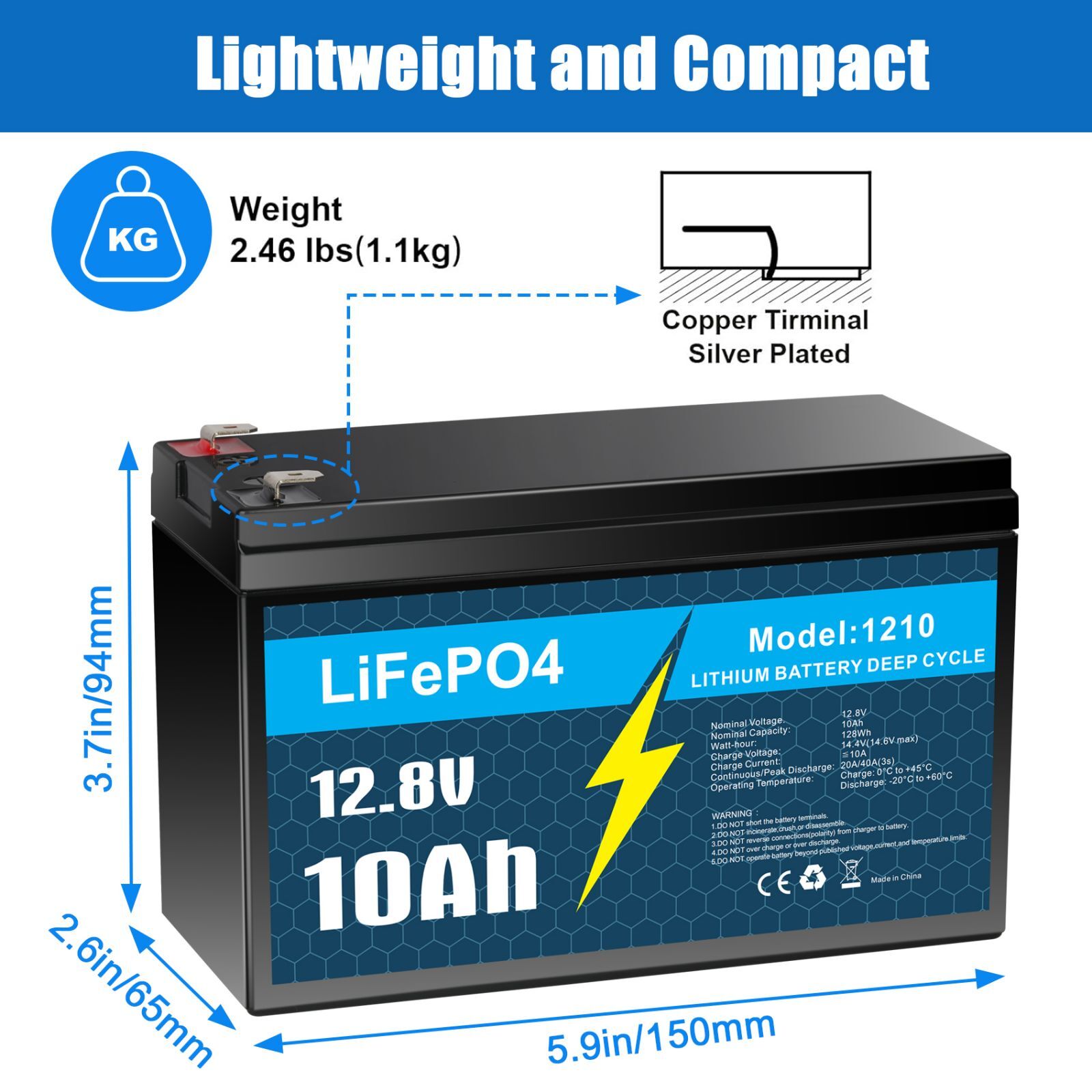 12V 10Ah LiFePO4 Battery for Fisher-Price 12 Volt Power Wheels Ride-On Vehicles