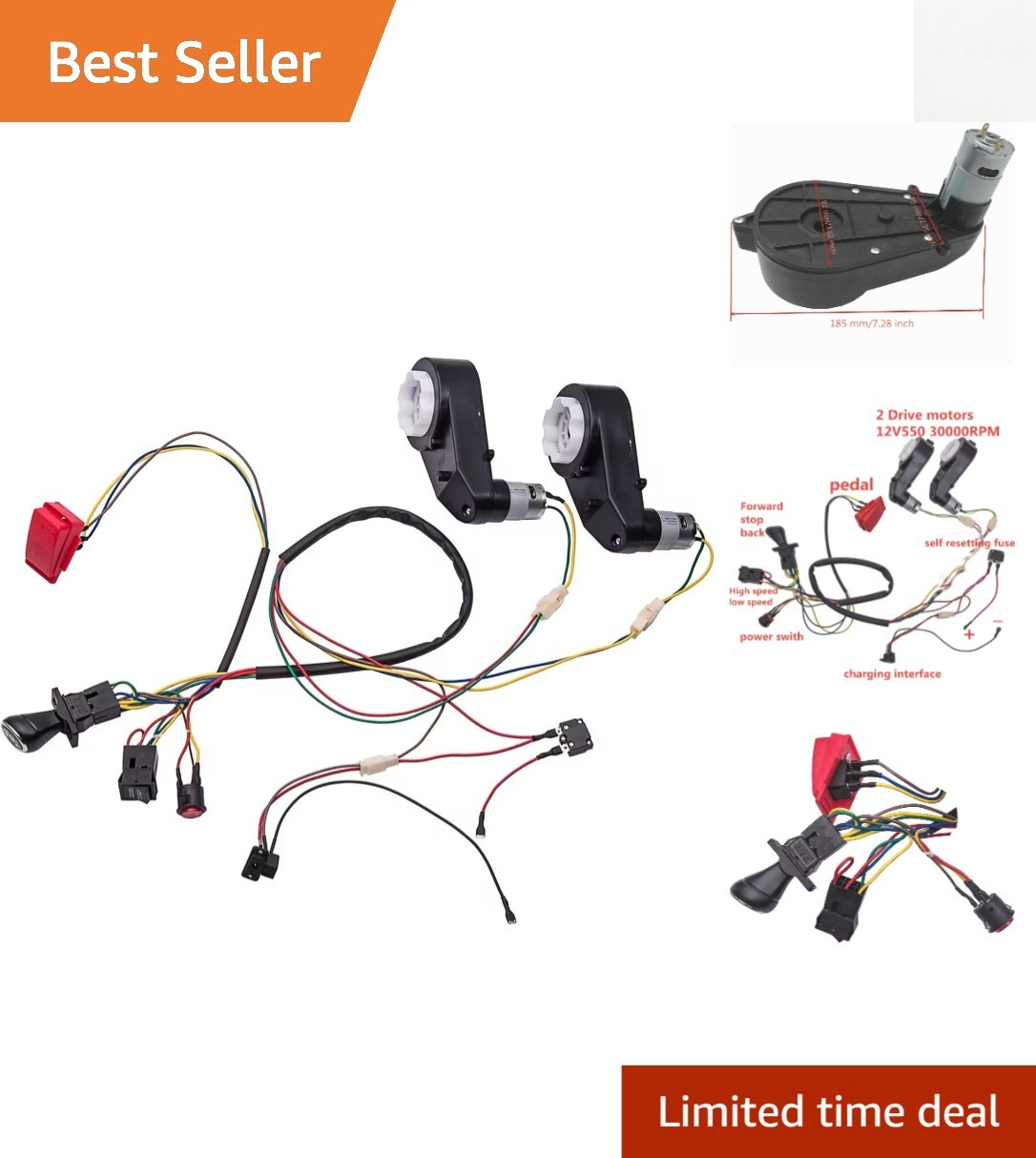 High-Speed Gearbox & Wires for Children’s DIY Electric Car – Fun Learning Kit