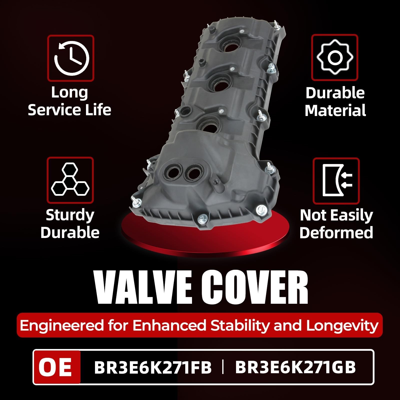 MITZONE Valve Cover Compatible with Ford Edge Explorer F-150 Flex Mustang Tau…