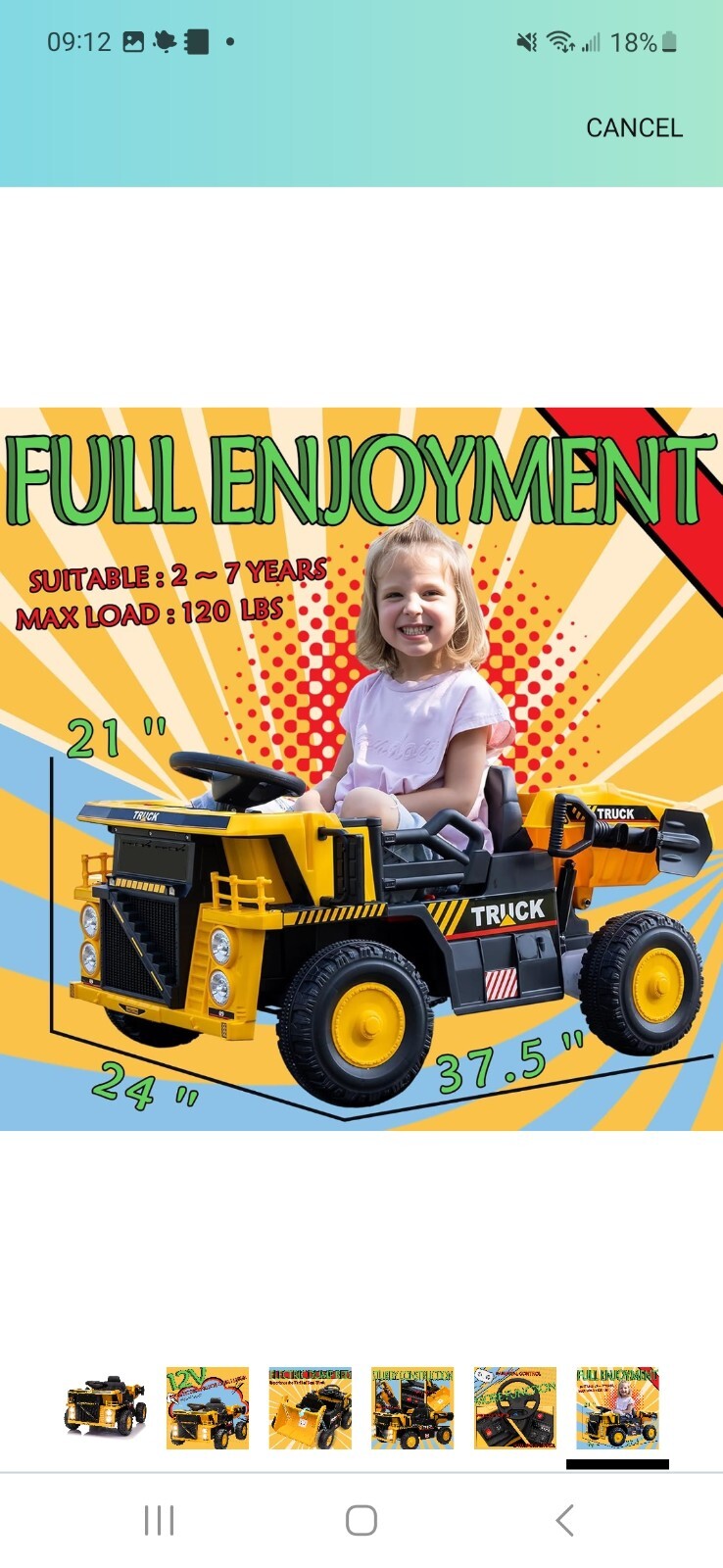 New Dump Truck for kids, Construction Vehicles for Kids,Electric Car,4Mph Max