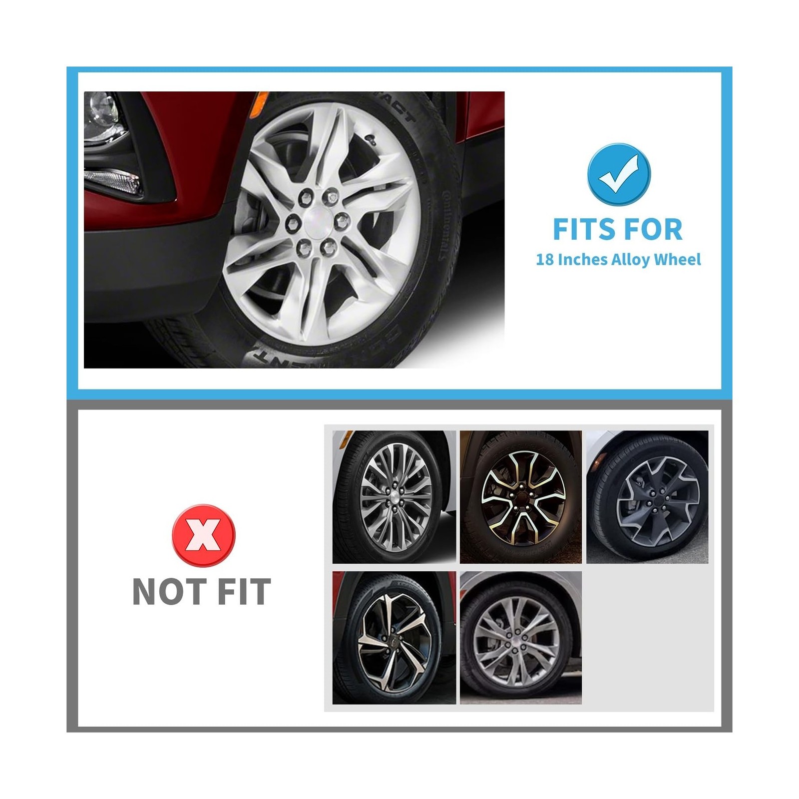 4-Pack 18 inch Wheel Skins Compatible with Chevrolet Chevy Blazer 2019 2020 2…